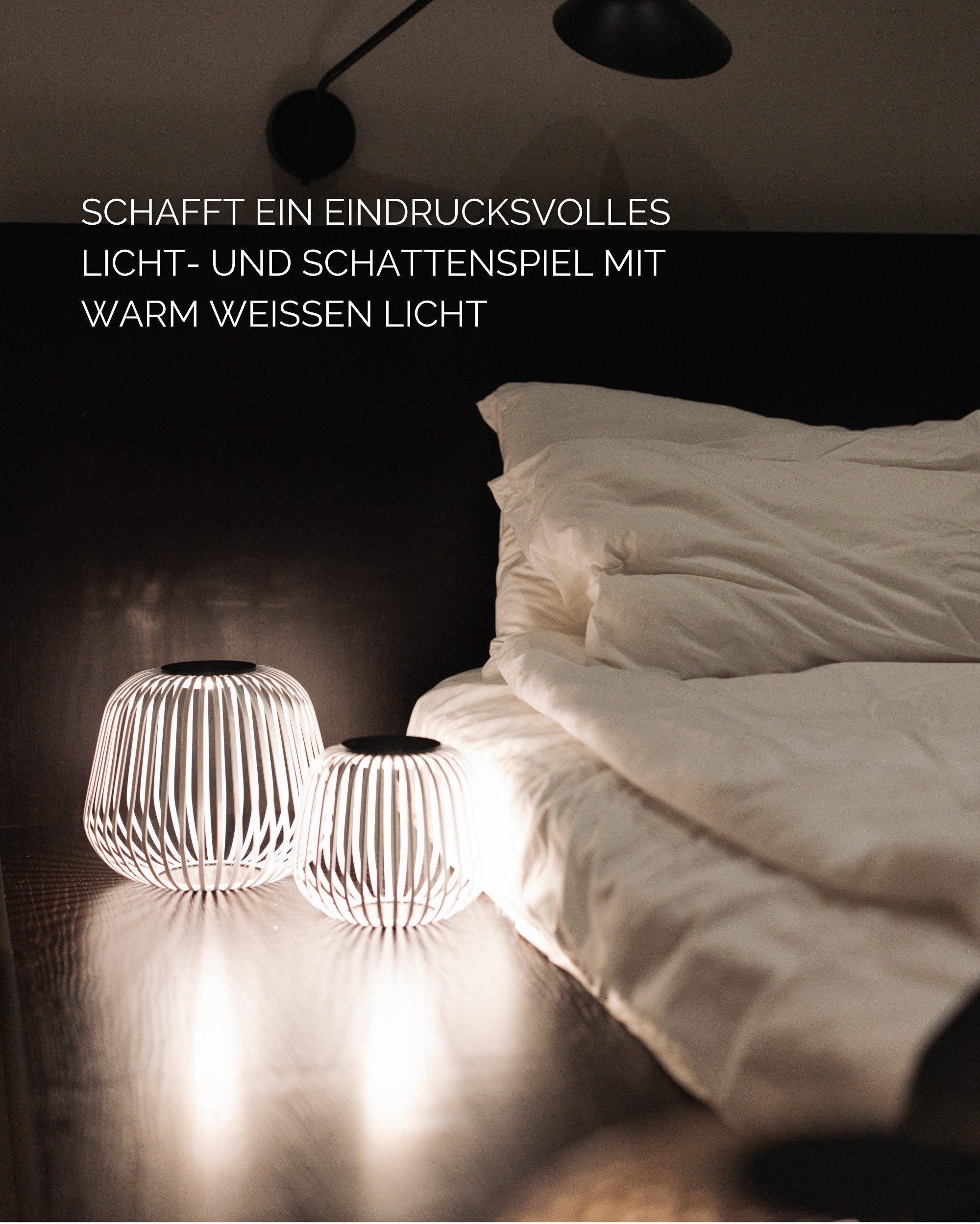 LUUK Studio LED Solarleuchte SOLIS, LED fest integriert, warmweißes Licht (2700 K), Tageslichtweiß, Kabellose LED Laterne mit herausnehmbaren Solarmodul