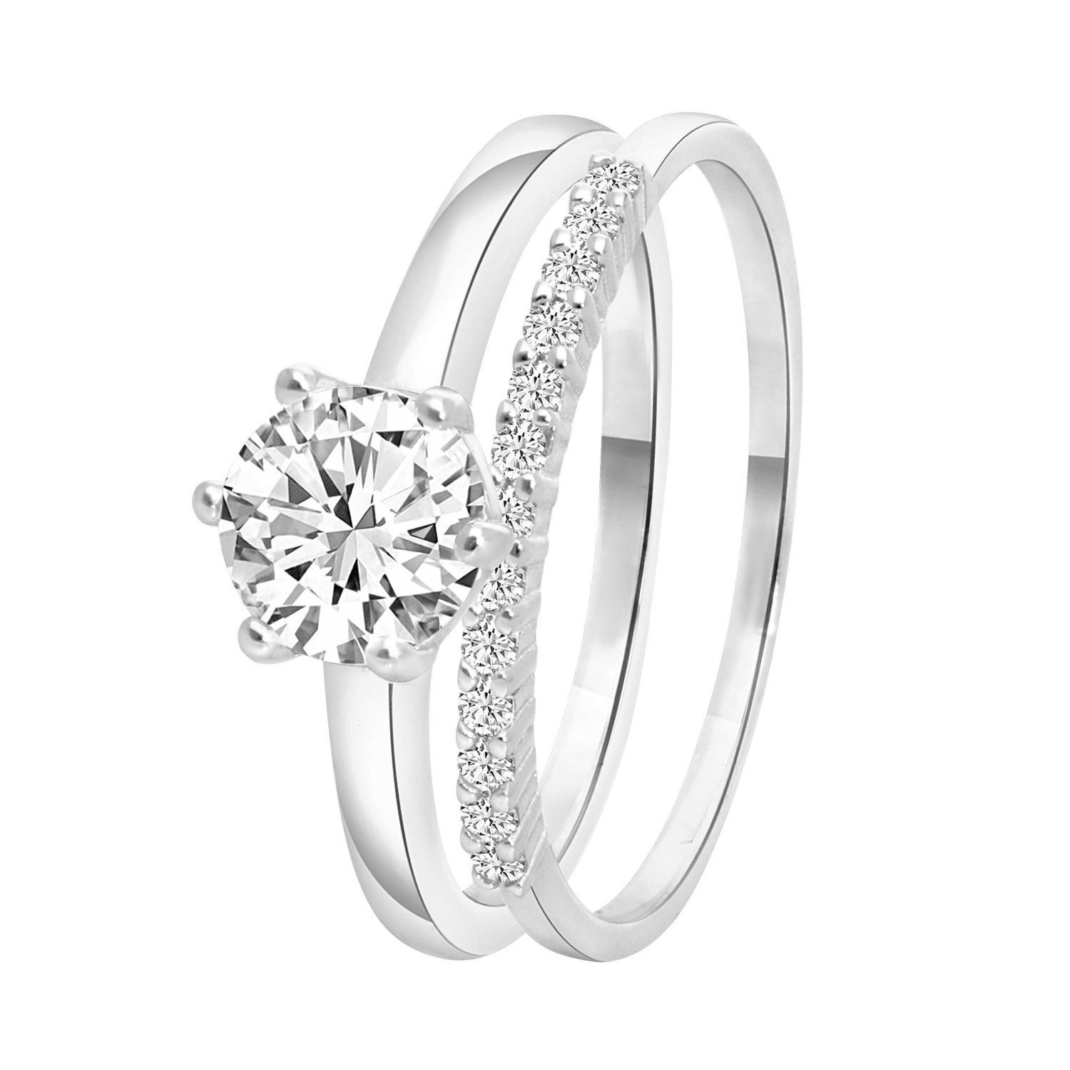 LUCARDI Fingerring Ring - 925 Silber - Silber - Zirkonia - Damen
