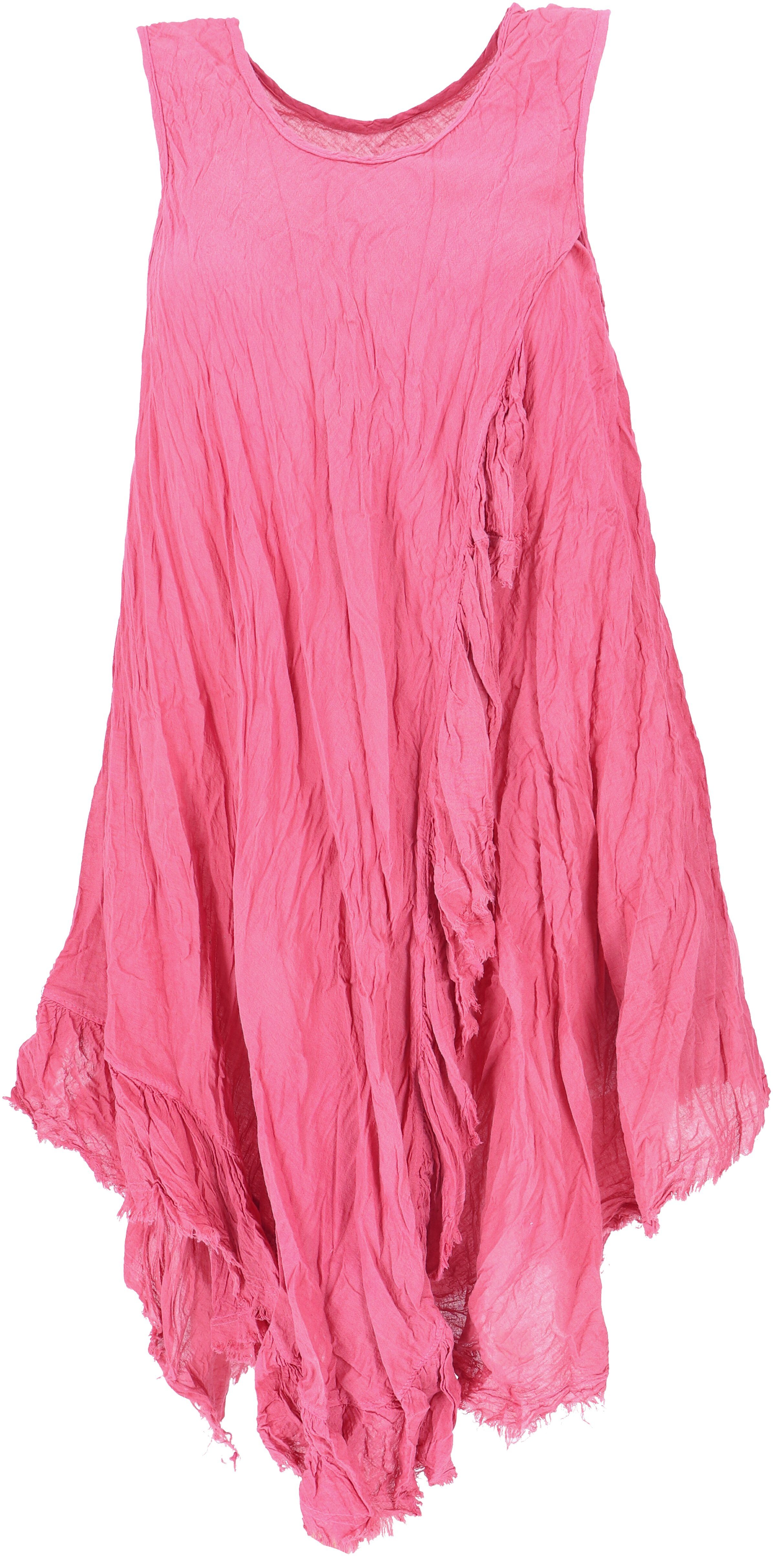 Boho Guru-Shop luftiges Midikleid alternative Bekleidung pink Krinkelkleid,.. Sommerkleid,