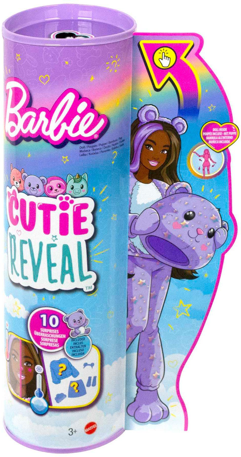 Mattel® Barbie Anziehpuppe Cutie Reveal, mit Teddy-Plüschkostüm und 10 Überraschungen
