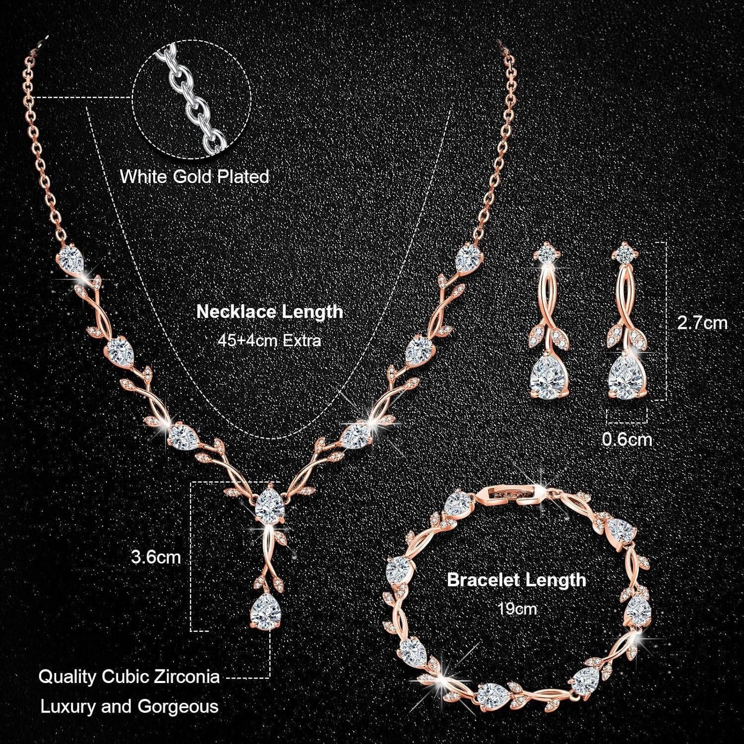 LuxusKollektion Schmuckset Schmuckset Hochzeit Silber 925 Halskette Zirkoni günstig online kaufen