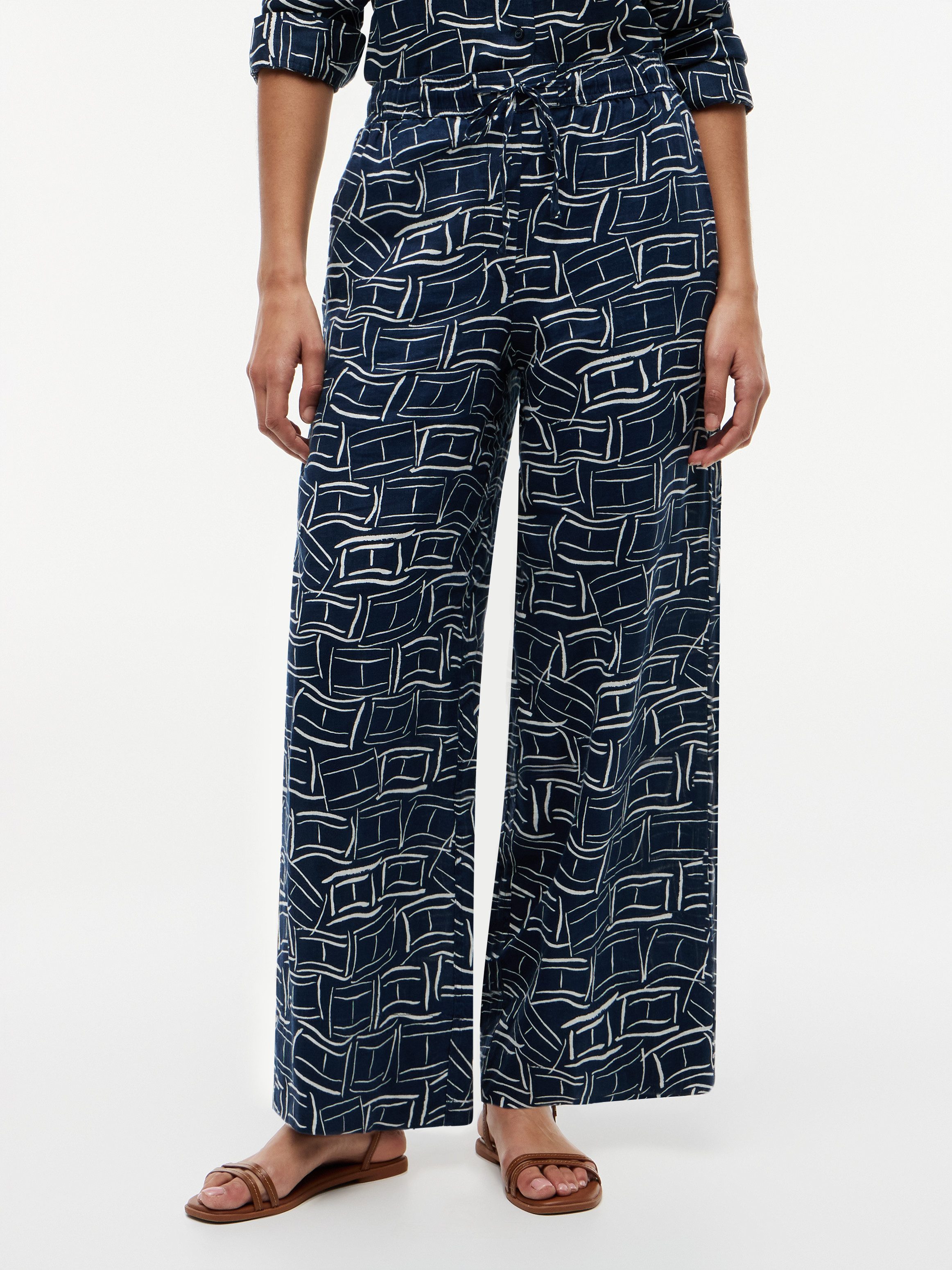 Tommy Hilfiger Leinenhose ESS LINEN PULL ON PANTS in lockerer Passform, Elastikbund