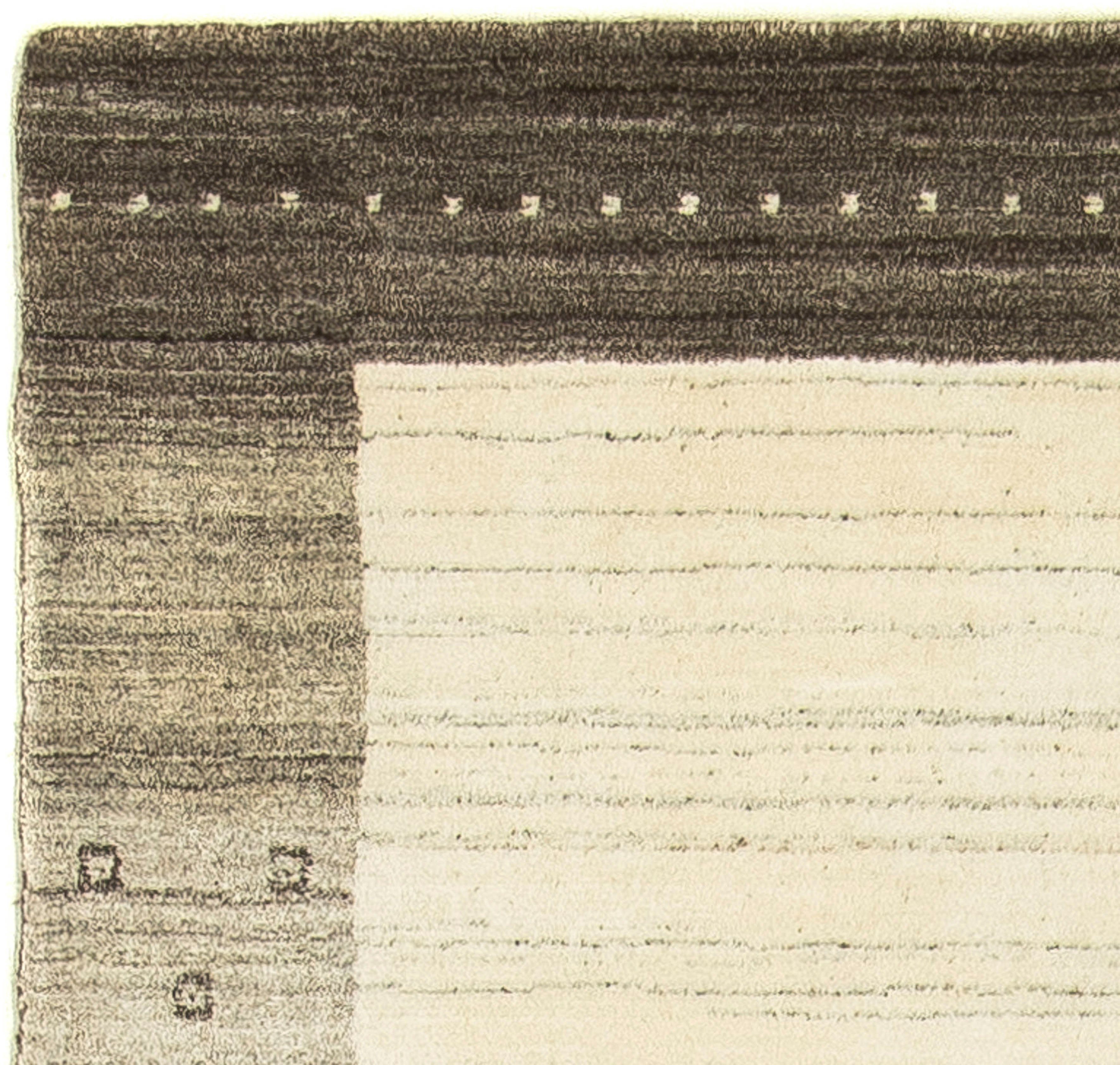 Wollteppich Gabbeh - Wohnzimmer, mit cm x mm, - Perser Höhe: Einzelstück 90 morgenland, 160 - beige, Zertifikat Handgeknüpft, 12 Loribaft rechteckig
