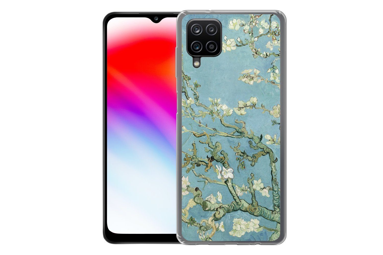 MuchoWow Handyhülle für Samsung Galaxy A12 Mandelblüte - Van Gogh - Kunst, Smartphone-Bumper, Print, Handy Schutzhülle Dünn