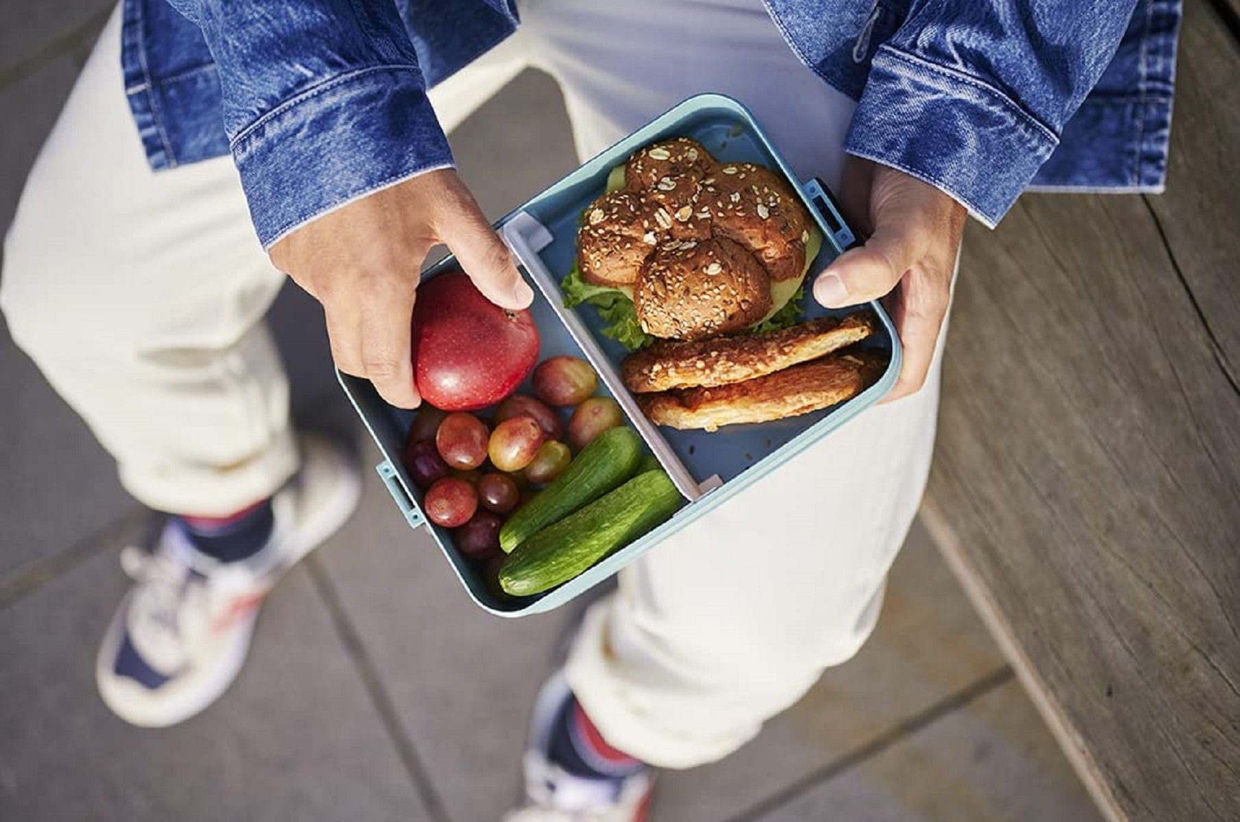 Mepal Lunchbox Lunchbox 1500 ml mit Trennwand, ideal für Mealprep, Spülmaschinenfest, ABS, Nordic red