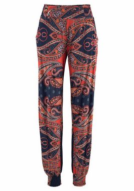 LASCANA Strandhose mit Paisleyprint und Taschen, leichte Jerseyhose, elastisch