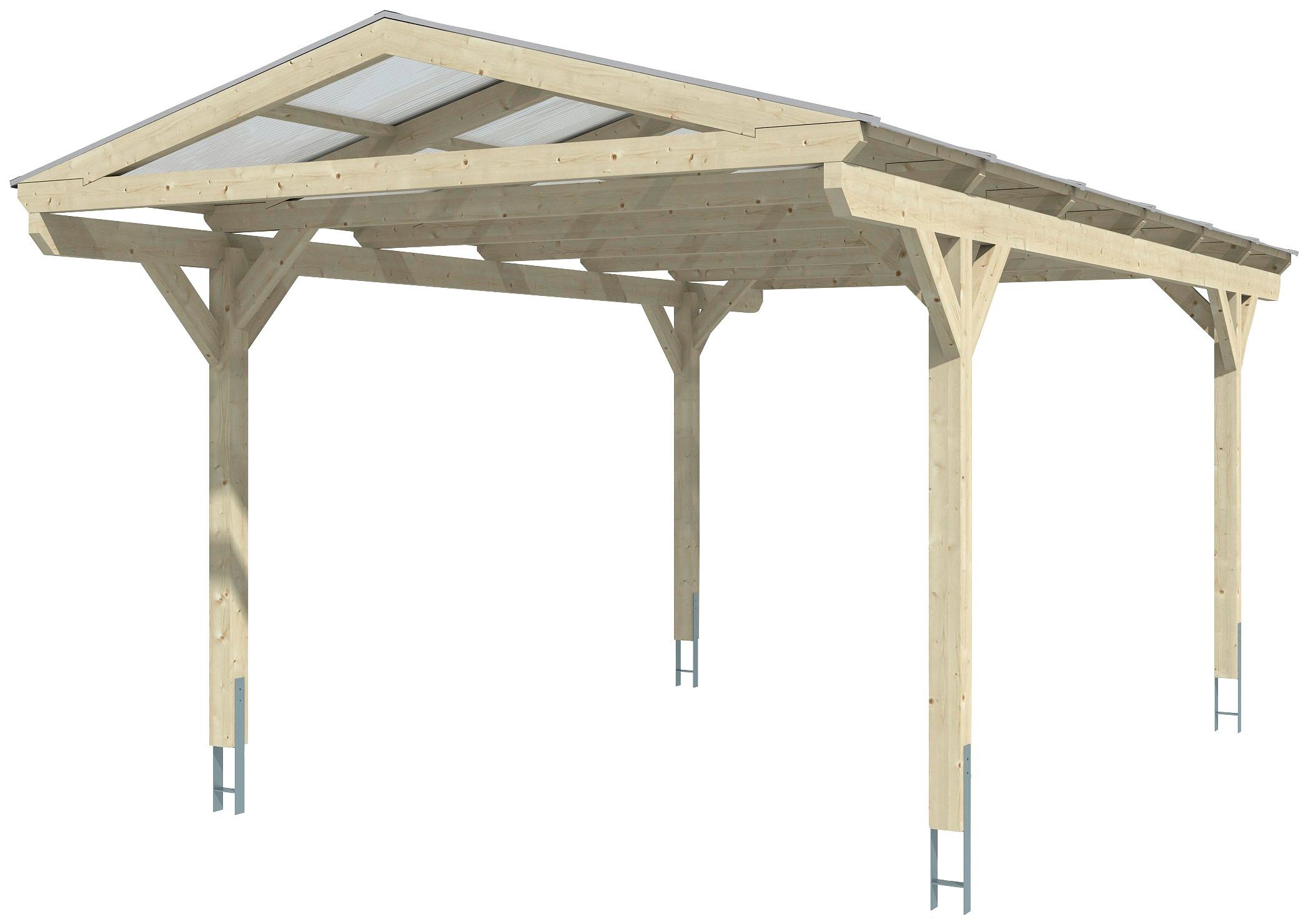 Skanholz Einzelcarport Westerwald, BxT: 362x648 cm, 220 cm Einfahrtshöhe