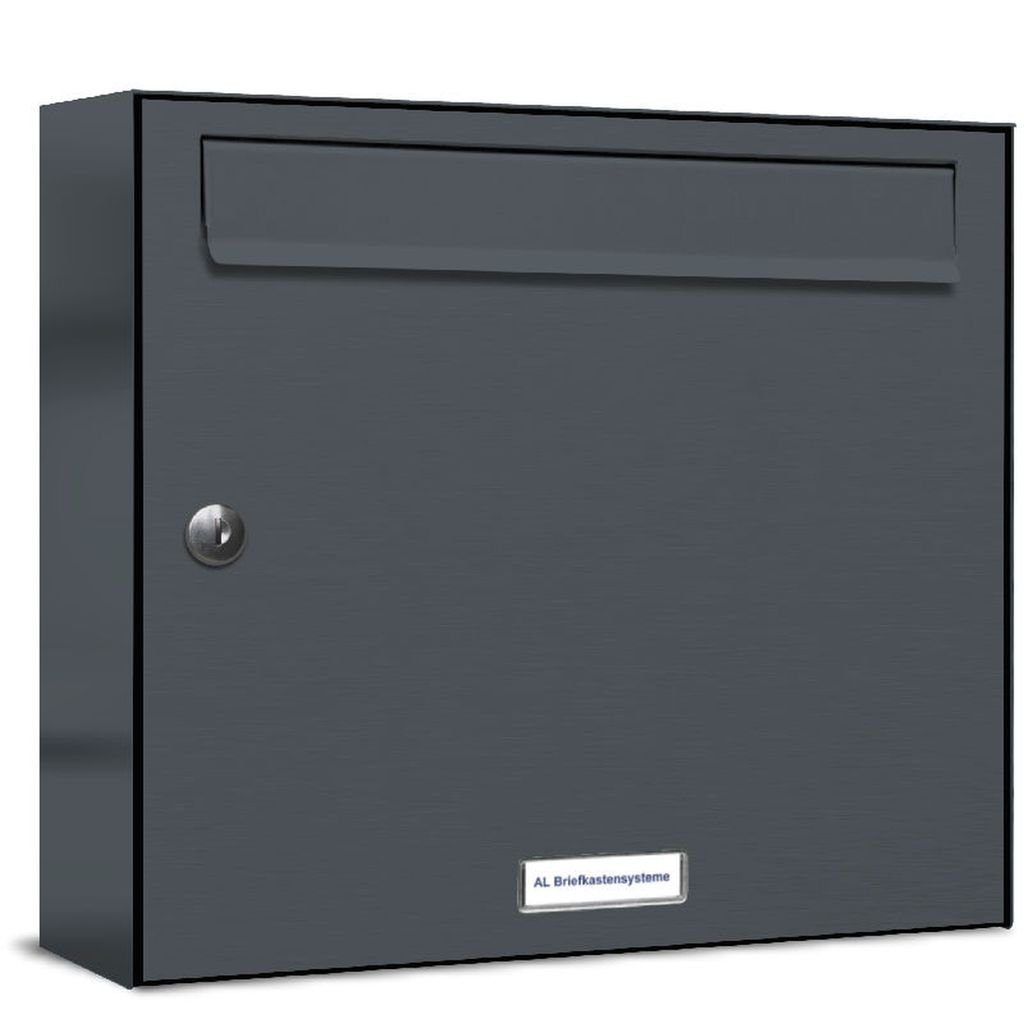 AL Briefkastensysteme Wandbriefkasten 1er Premium Briefkasten RAL Farbe 7016 für Außen Wand S