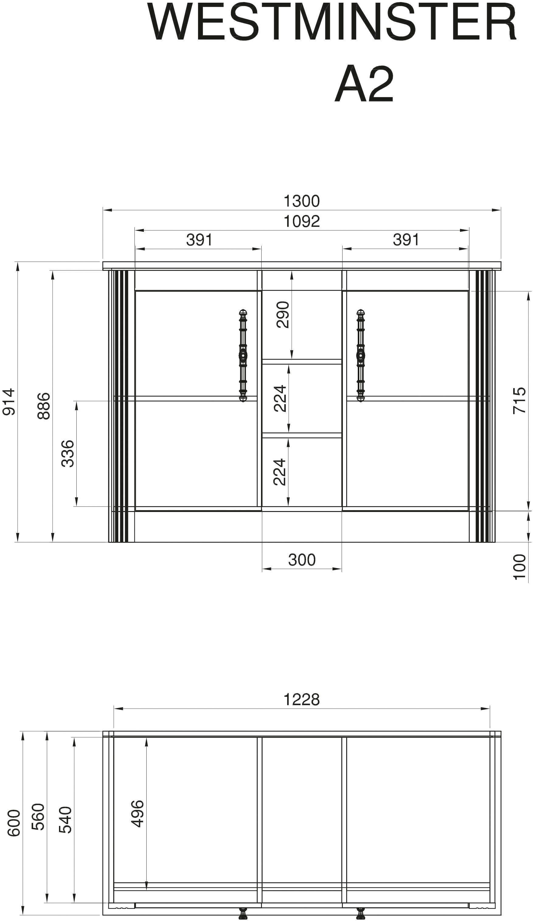 Cuisine OTTO Home Pantry KS-Westminster, largeur 130 cm, sans électroménager