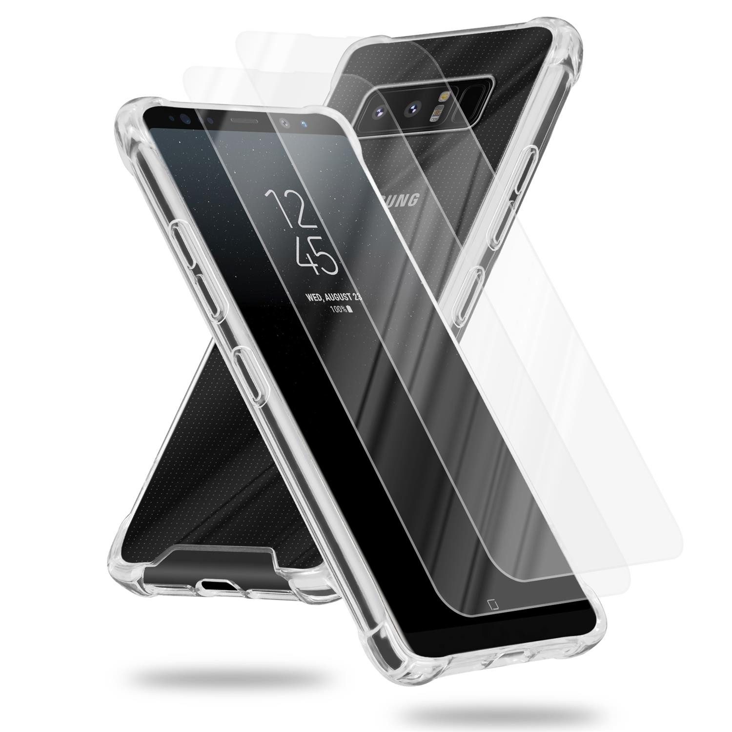 Cadorabo Handyhülle Samsung Galaxy NOTE 8 Samsung Galaxy NOTE 8, Hülle und 2x Tempered Schutzglas - Schutzhülle - Cover Case