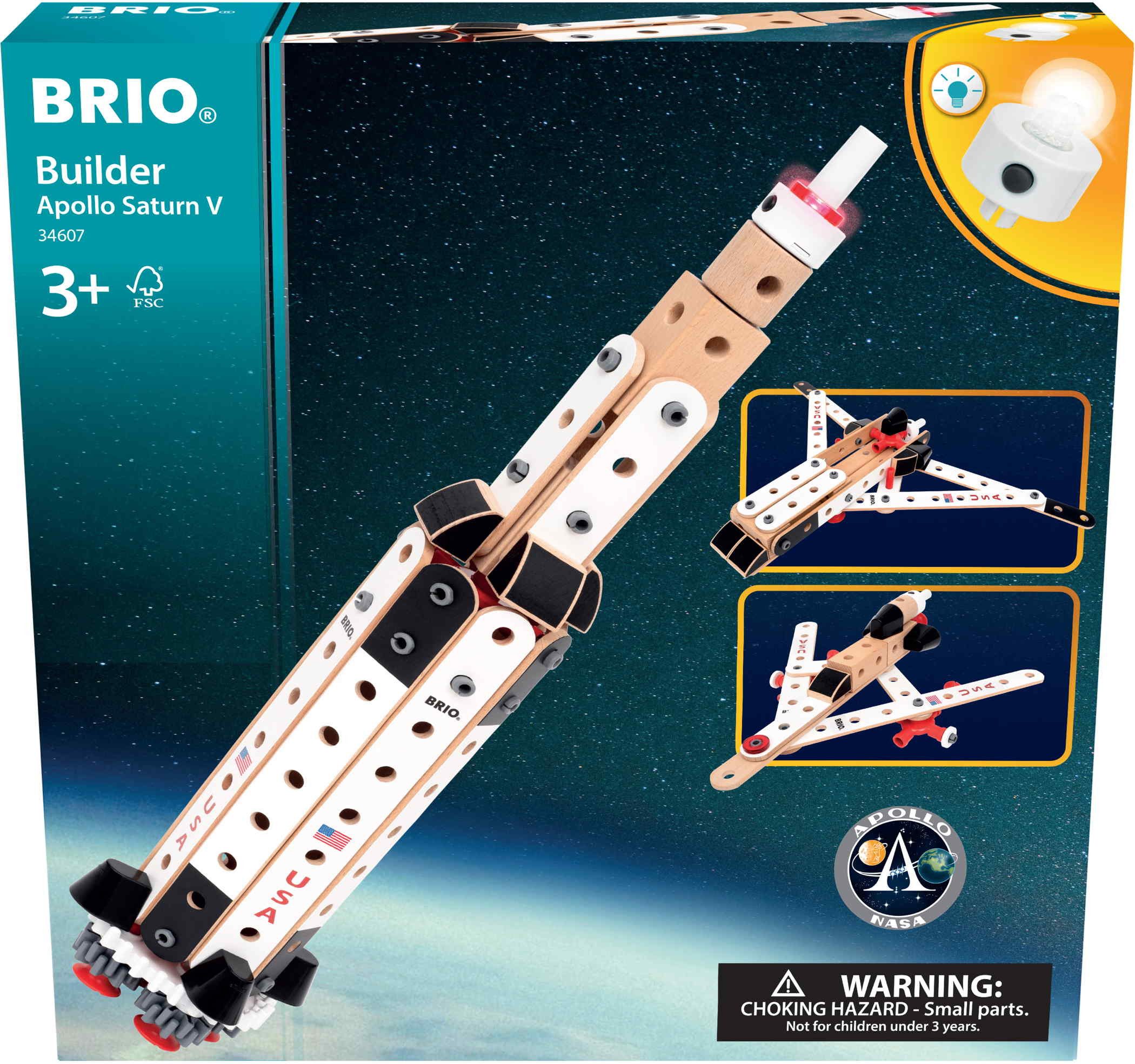 BRIO® Spielzeug Bausystem Builder Apollo Saturn V 91 Teile 34607 Spielbausteine