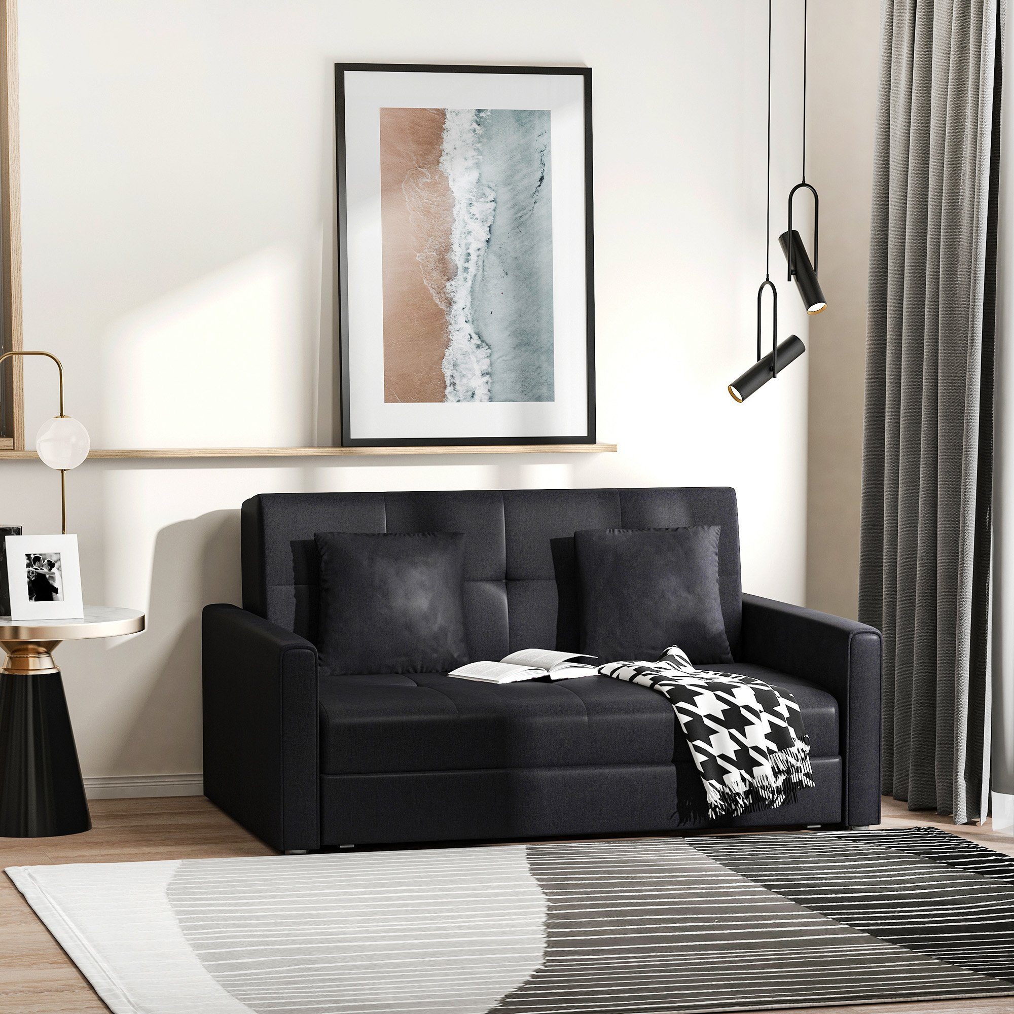 HOMCOM Schlafsofa Schlafcouch mit Bettfunktion, mit günstig online kaufen