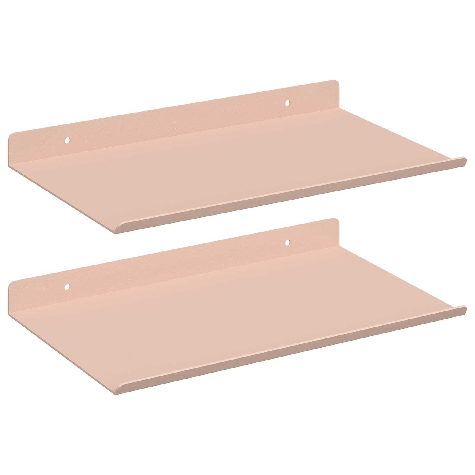 vidaXL Regal Schwebendes Regal 2 stk. Rosa 30 x 18 x 2,5 cm Stahl, 2-tlg.