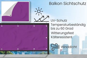 MuchoWow Balkonsichtschutz Lila - Farben - Unifarben (1-St) Balkonbanner, Sichtschutz für den Balkon, Robustes und wetterfest