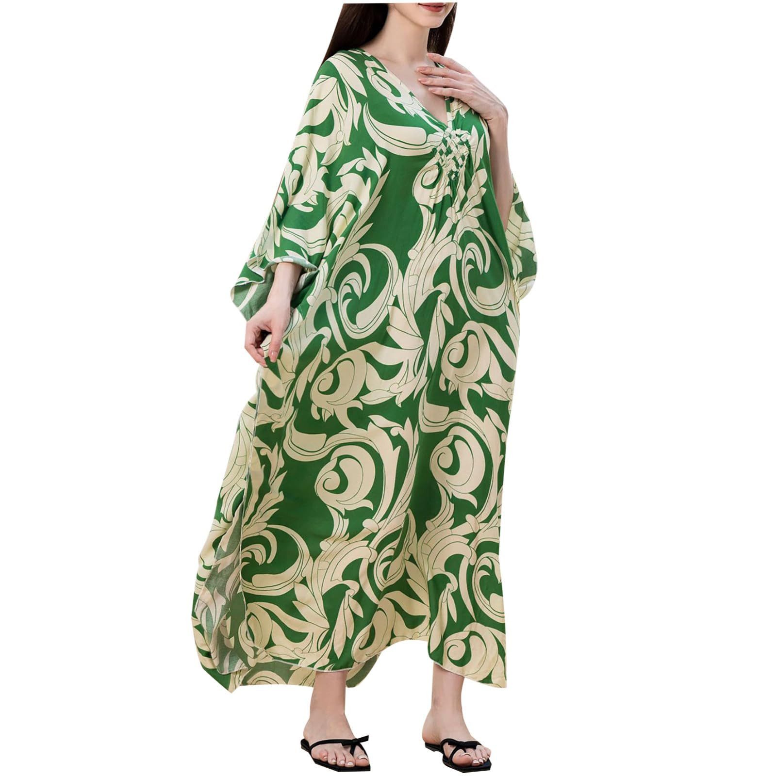 MOPUEA Strandkleid Maxikleid Strand-Tunika Bikini-Überwurf Beachwear Boho-Strandkleid (1-tlg)
