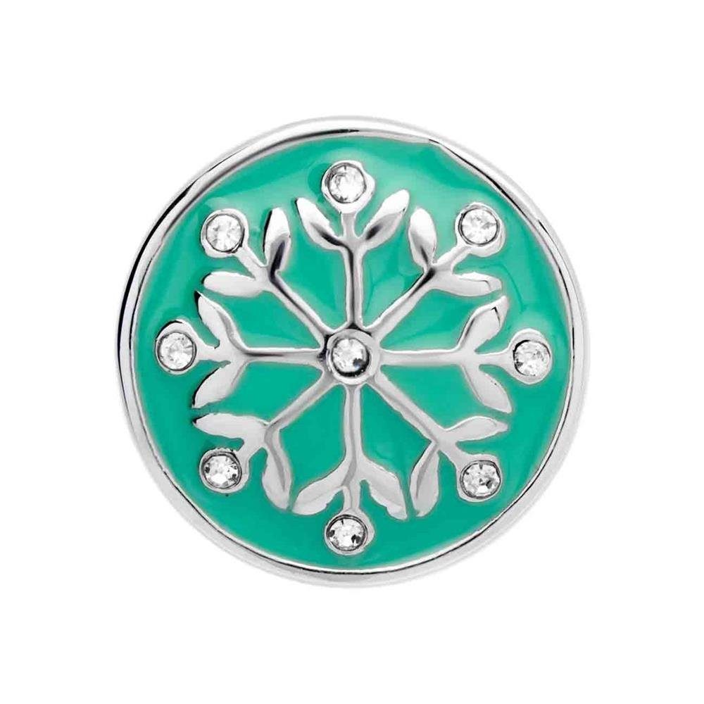 Unique Button Unique Button grüne Emaille mit Form von Blumen und Zirkonia BT0053
