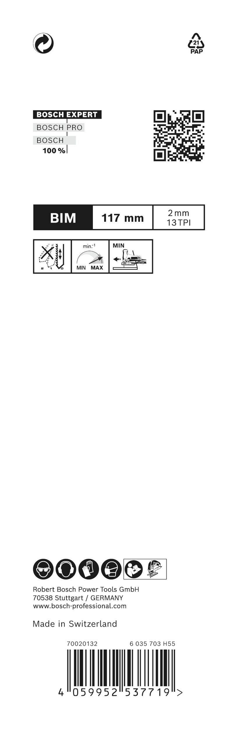 (3 Stichsägeblatt Expert BFP 308 2-side Expert 3er-Pack Stück), BOSCH - Wood T Hardwood for Precision