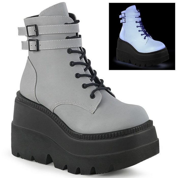 Demonia Plateau Ankle Boots SHAKER-52 - Grau SALE High-Heel-Pumps