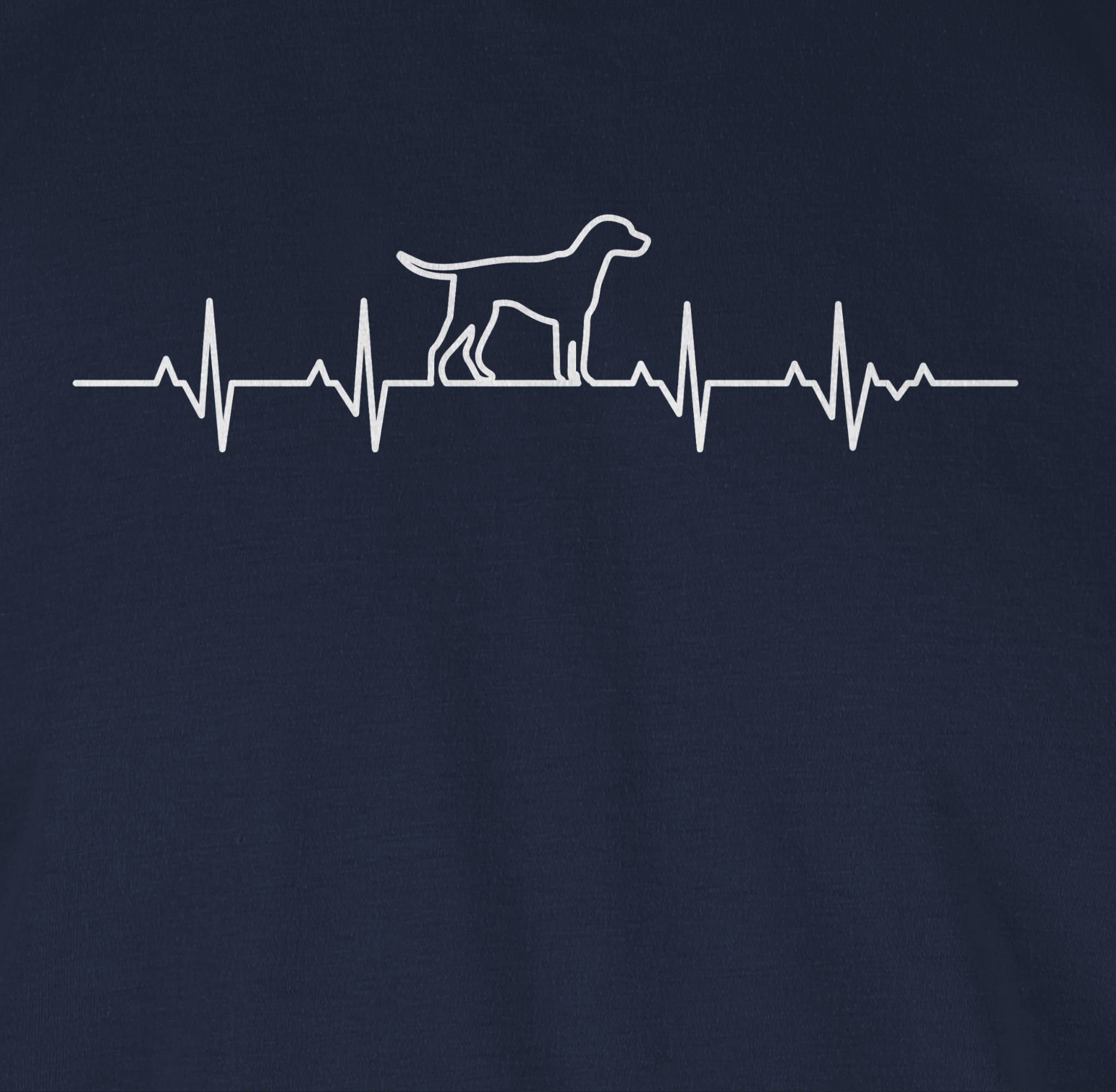 Shirtracer T-Shirt Herzschlag Hund 02 Geschenk Blau Hundebesitzer Navy für