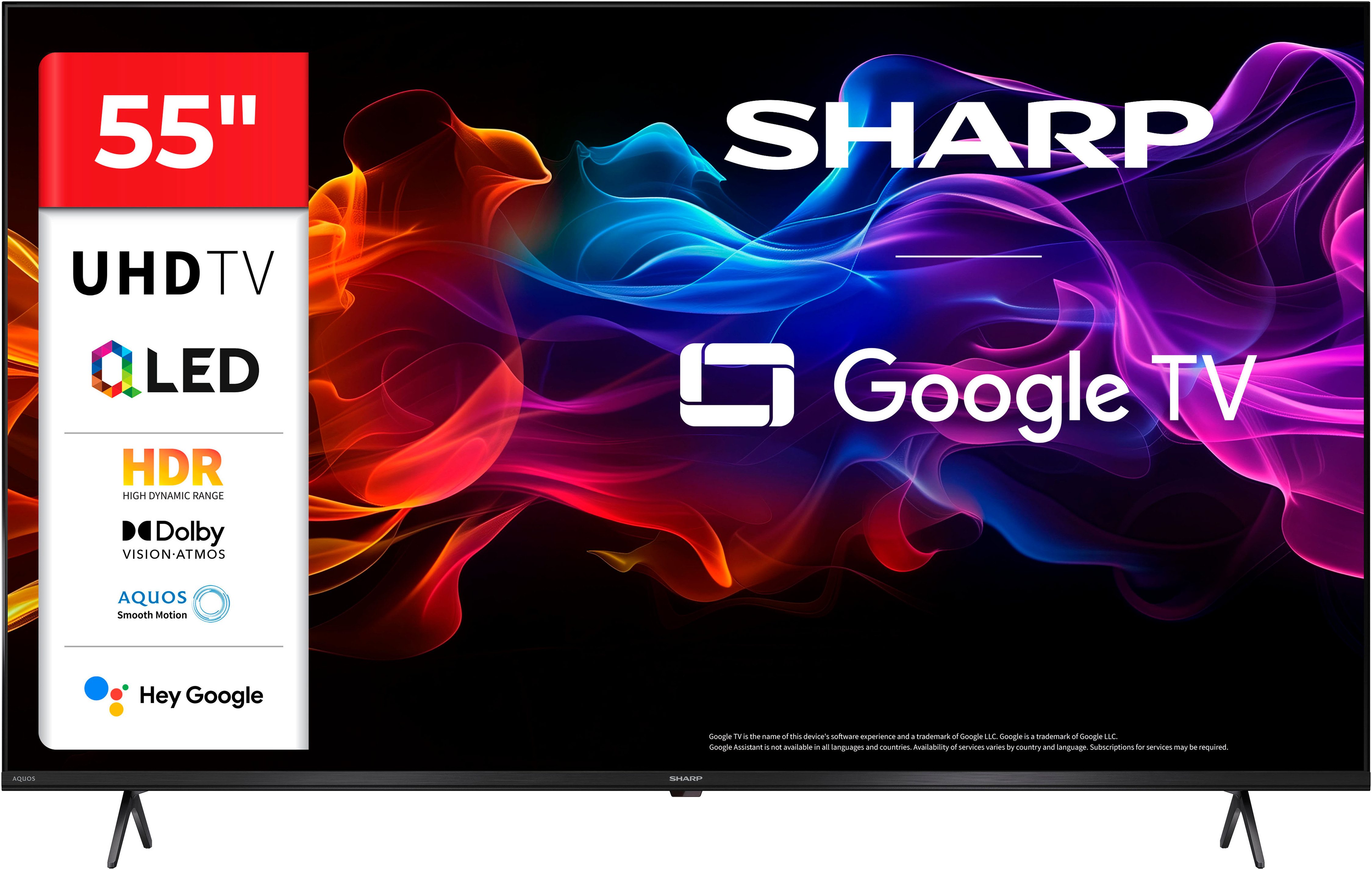 Sharp 4T-C55HP_ QLED-Fernseher (139 cm/55 Zoll, 4K Ultra HD, Smart-TV, Google TV)