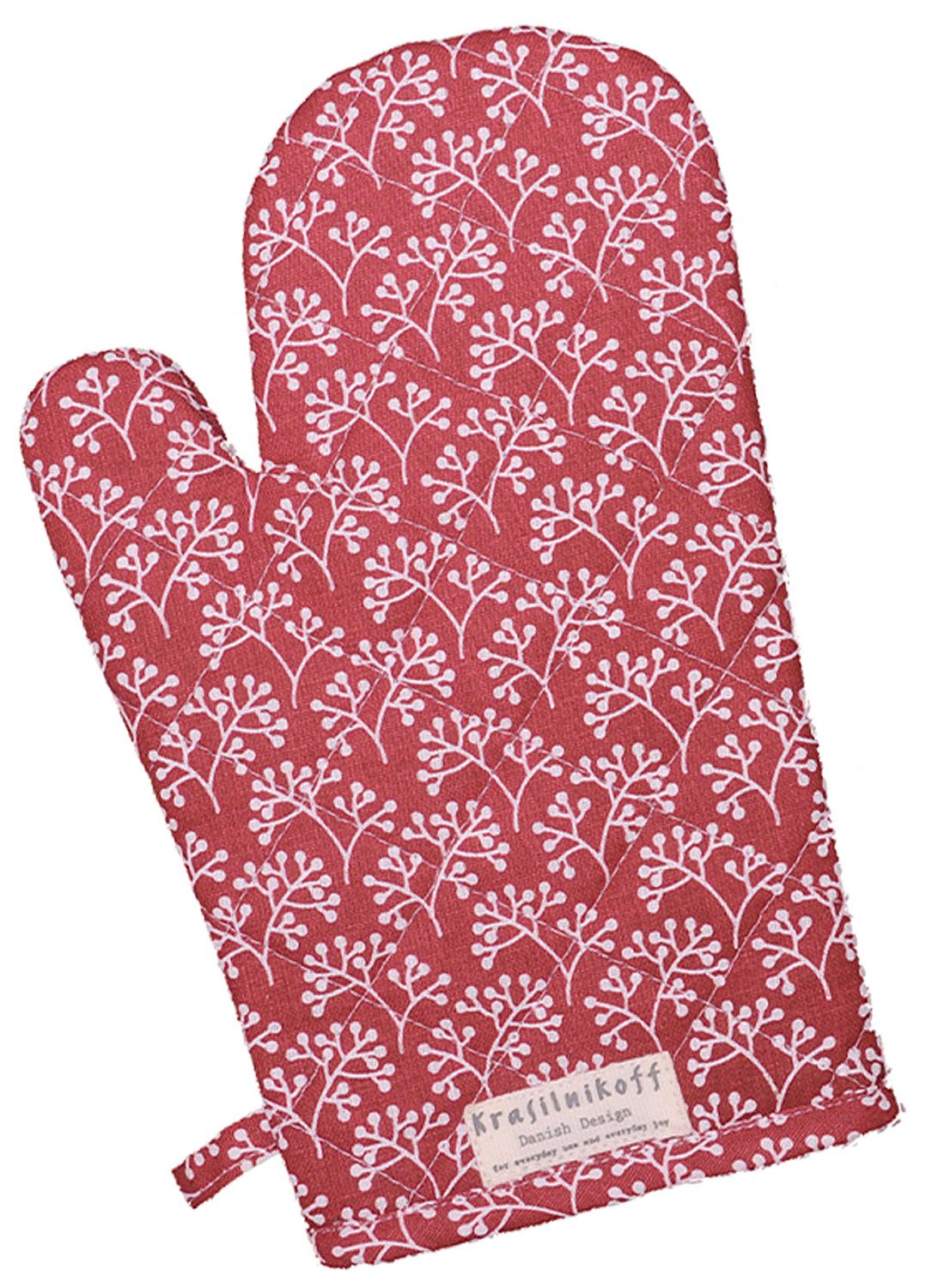 Krasilnikoff Topfhandschuhe Berries, (1-tlg., 1-teilig), Ofenhandschuh wattiert Größe: ca.18x30cm