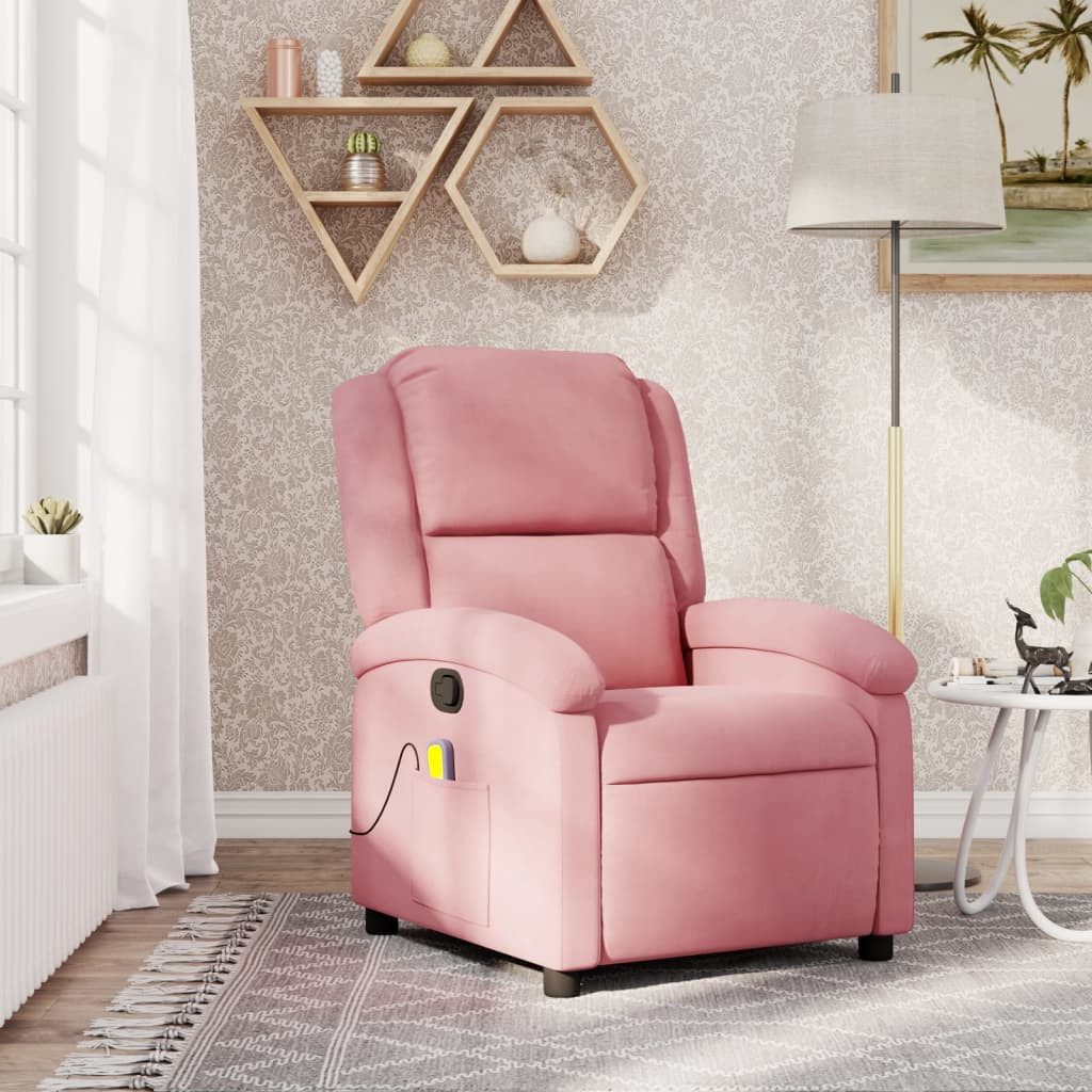 vidaXL Sessel vidaXL Massagesessel Rosa Samt