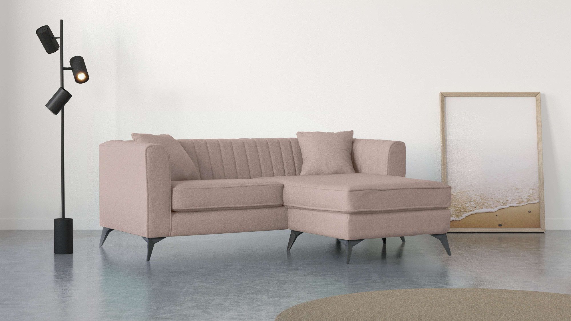 Places of Style Ecksofa "MATTHEW L-Form ideal für kleine Räume, Maße B/T/H: günstig online kaufen