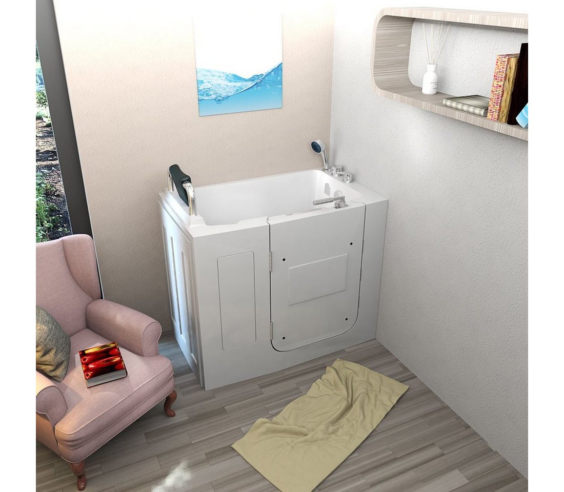 Thumbnail - AcquaVapore Badewanne AcquaVapore Sitzbadewanne Senioren Wanne mit Tür S08-C-L 110x68cm, (1-tlg), mit Ablaufgarnitur