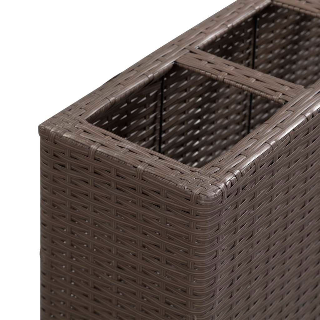 Braun mit 80x22x79 Poly Töpfen vidaXL Rattan Garten-Hochbeet St) (1 Hochbeet cm 4