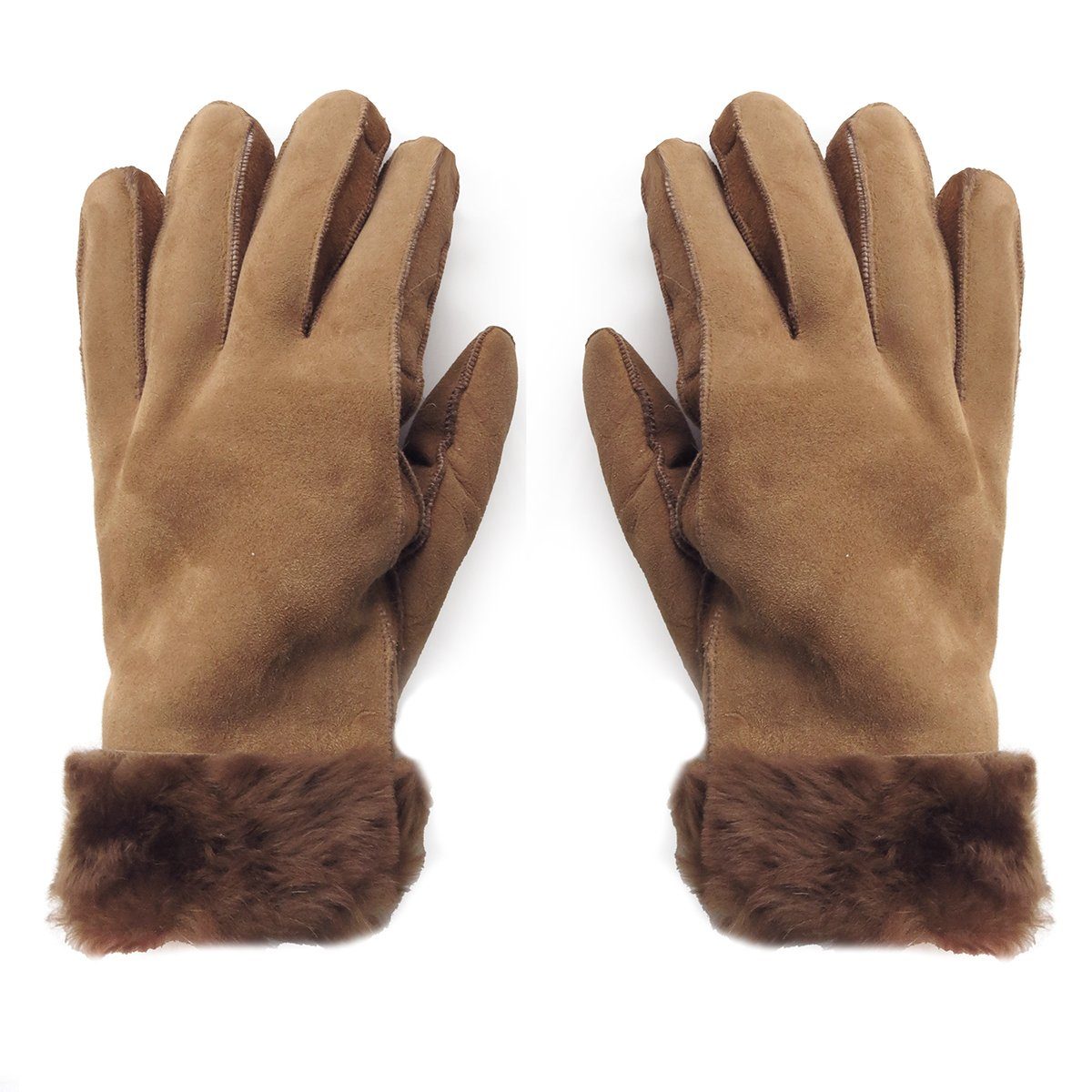 Sonia Originelli Winter-Arbeitshandschuhe Handschuhe aus abweichen kann Fells Schaffell Farben warm hochwertig abweichen, beige Struktur Lammfell des unisex können