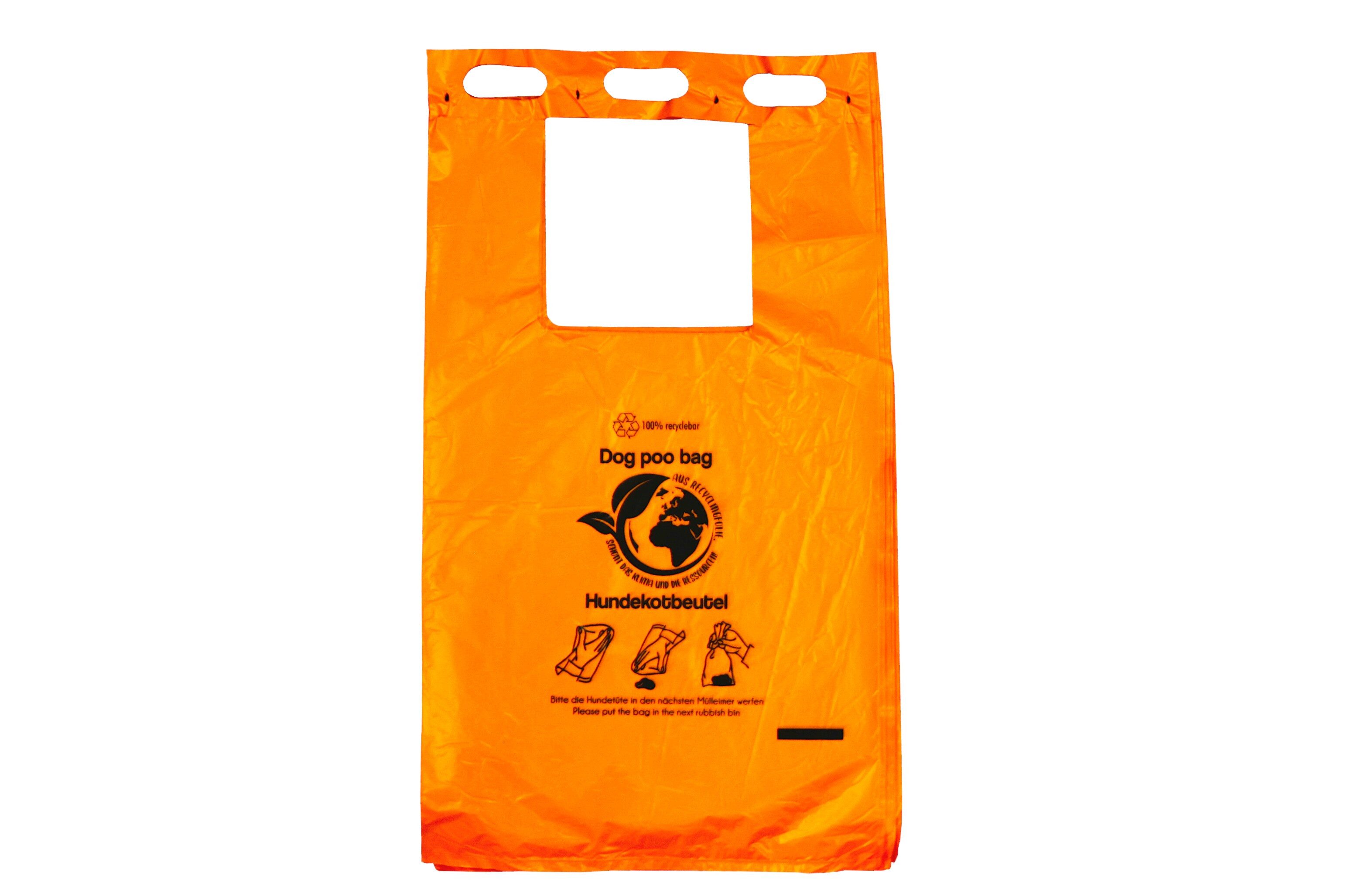 Hundekotbeutel Hundekotbeutel mit Verschlussbändern - ORANGE 21 x 35 + 3 cm