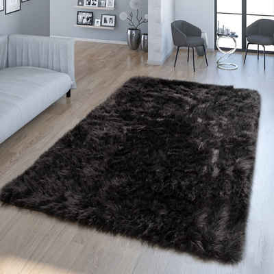 Fellteppich Wohnzimmer Hochflor Teppich Kunst-Fell Design, TT Home, Läufer, Höhe: 64 mm