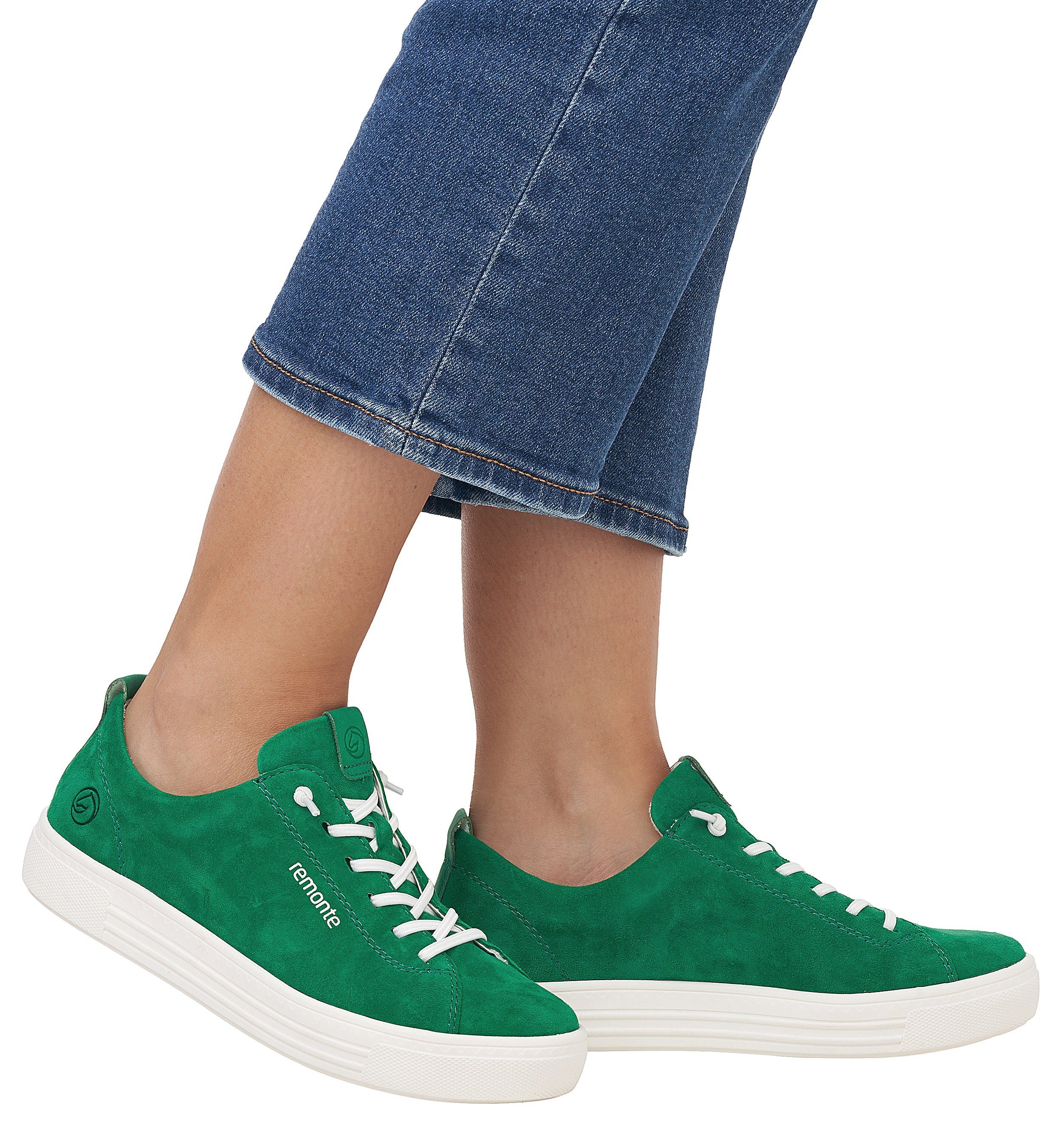 mit praktischem Remonte Sneaker Wechselfußbett grün