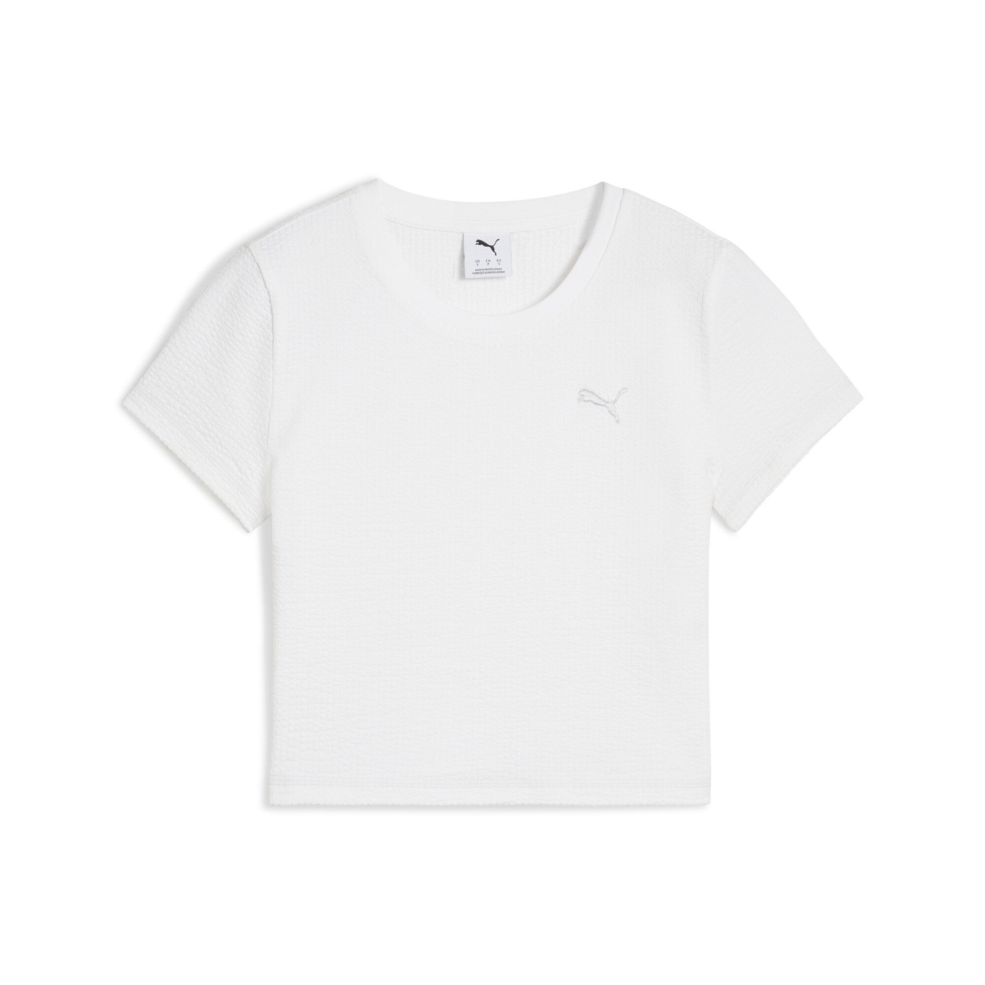 T-Shirt DARE TO Kurzes figurbetontes T-Shirt aus strukturiertem Material