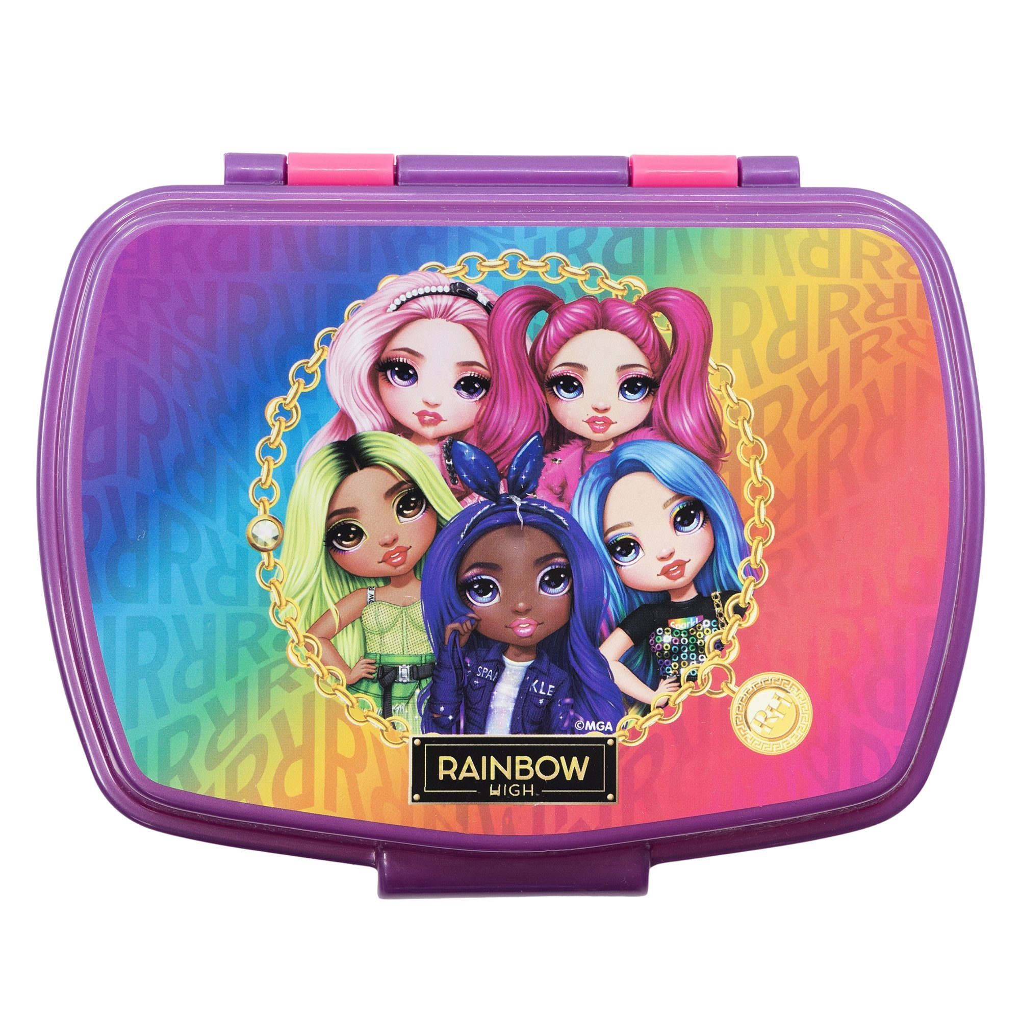 High plus High teiliges (2-tlg) 2 Kinder Kunststoff, Rainbow Brotdose Lunchbox Girls Trinkflasche, Rainbow Set