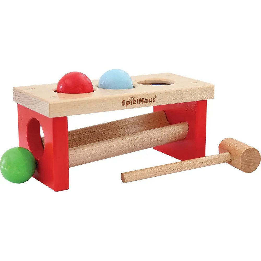 Vedes Spiel SpielMaus Holz Kugelklopfbank bunt ab 1 Jahr 24x11x10cm