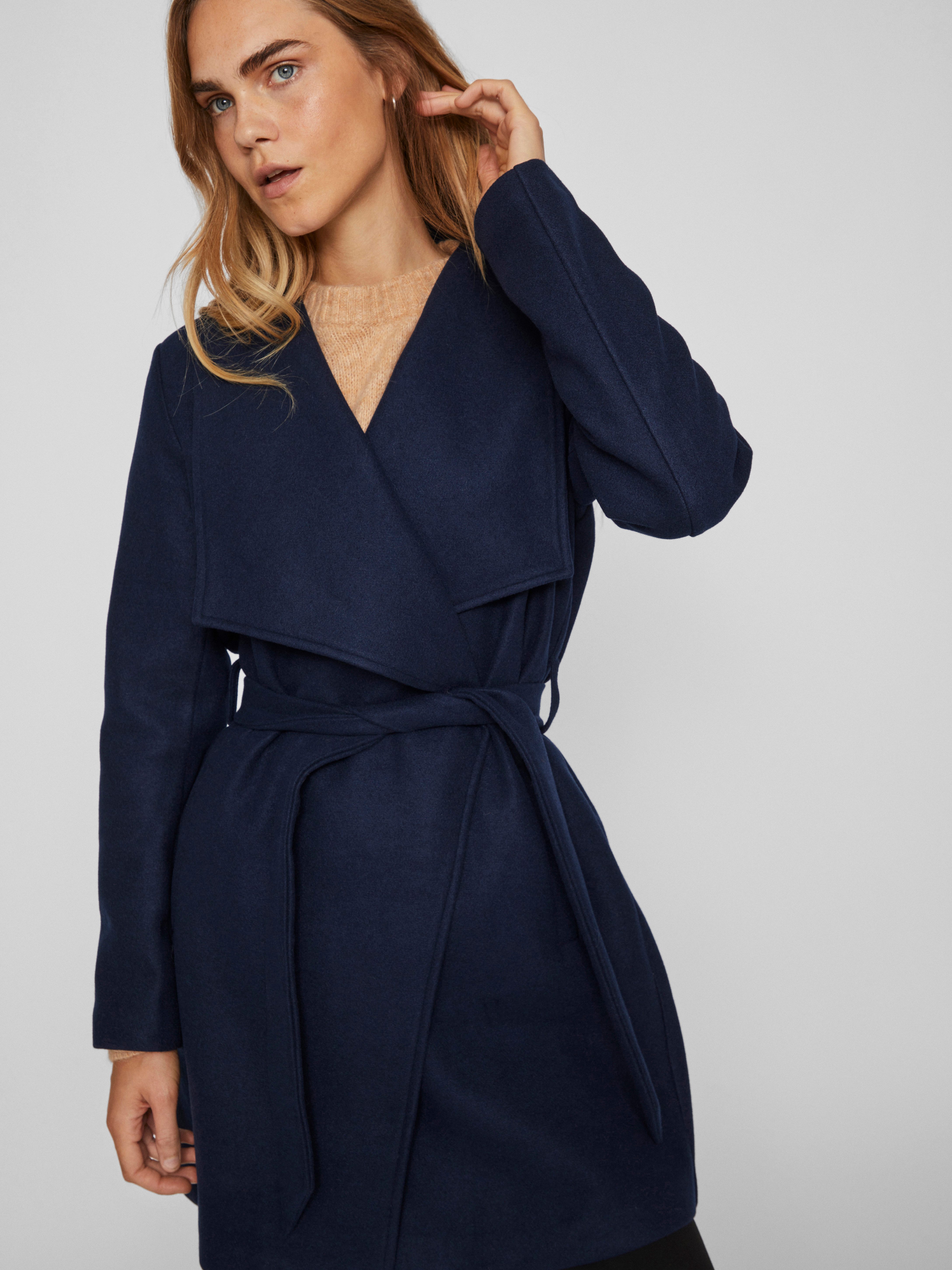 Vila Kurzmantel VICOOLEY COLLAR BELT COAT günstig online kaufen
