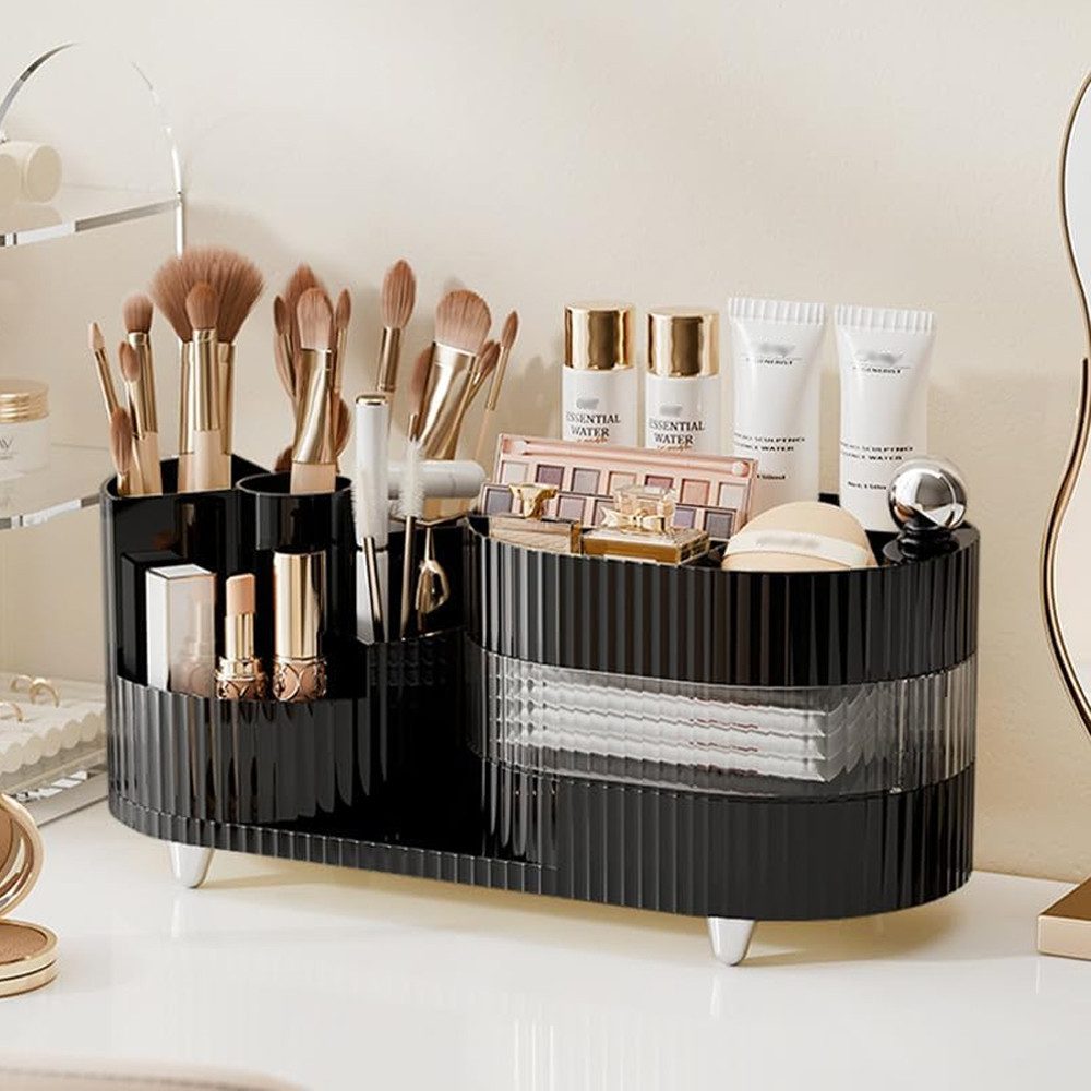 TUWENA Make-Up Organizer 360° Drehbarer Pinsel Organizer, Skincare Organizer für Badezimmer