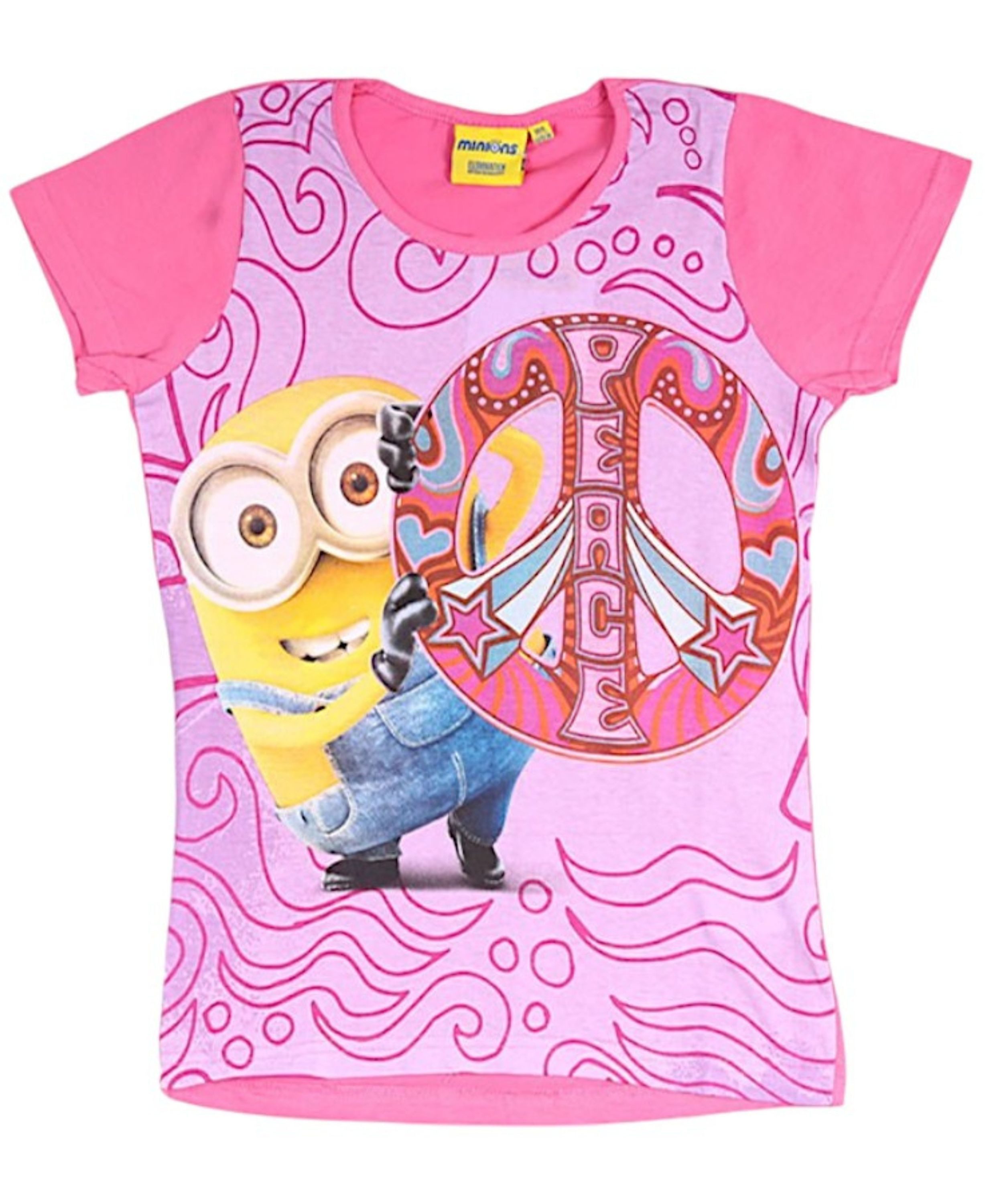 Minions T-Shirt Bob - Peace Kurzarmshirt aus Baumwolle Gr. 104- 140 cm