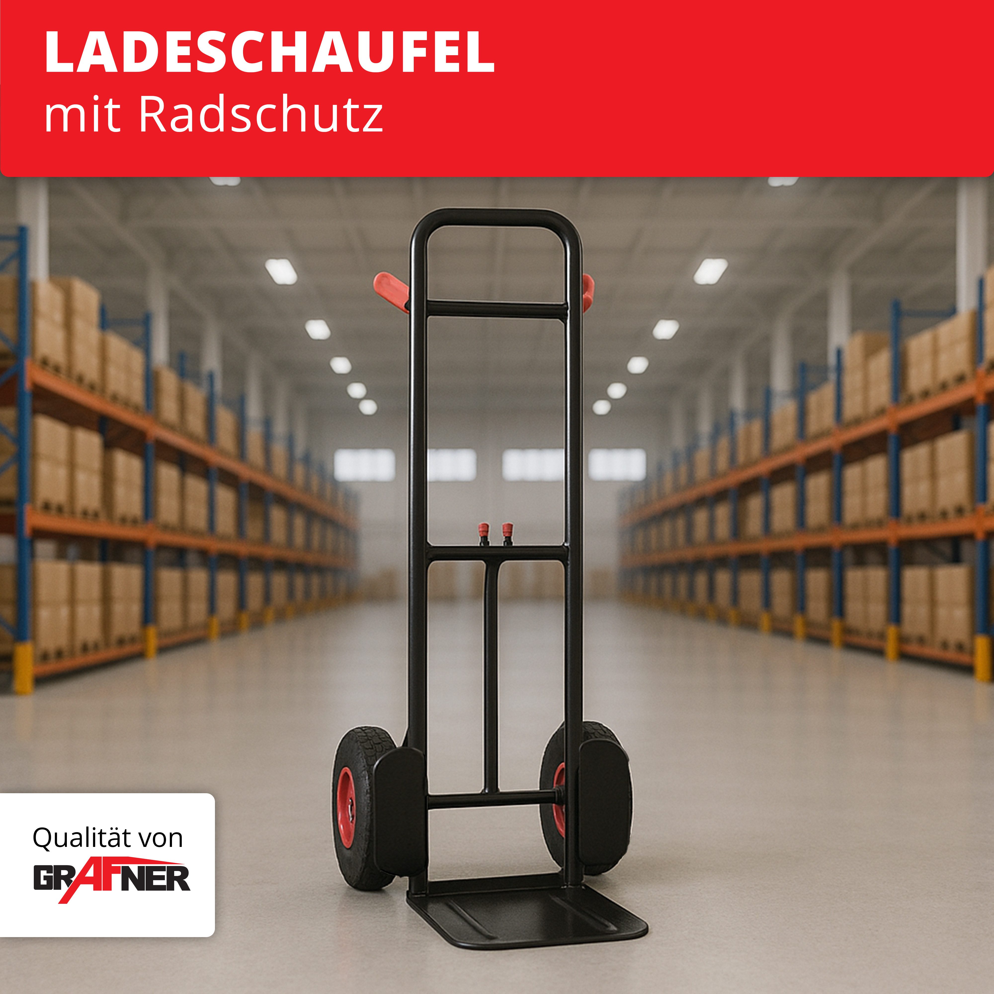 Grafner hand truck, 200kg capacity, extendable/foldable, solid rubber tires, FlatFree, foldable