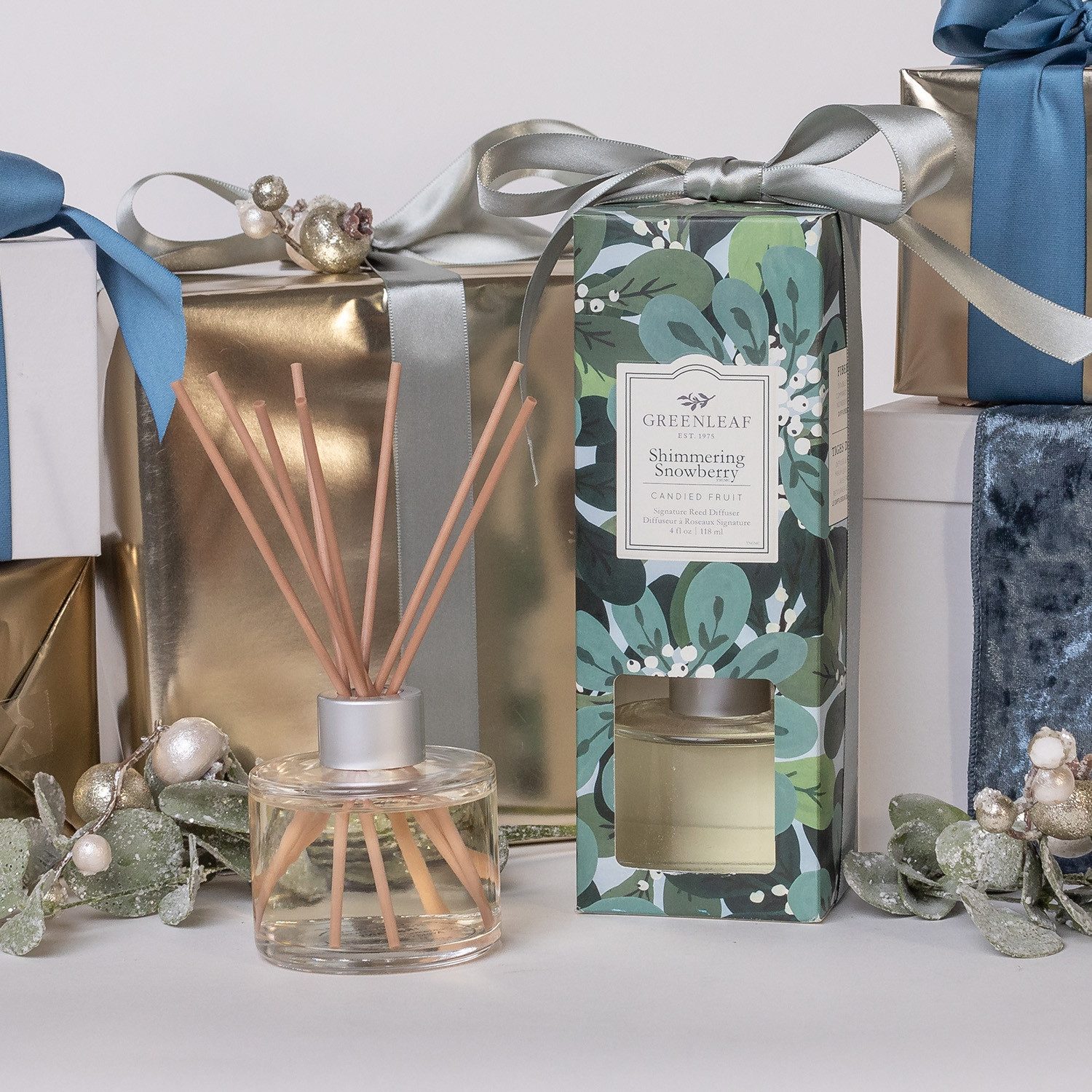 Greenleaf Raumduft Shimmering Snowberry 118 ml (1-St), Greenleaf – Aromatischer Reed Diffuser