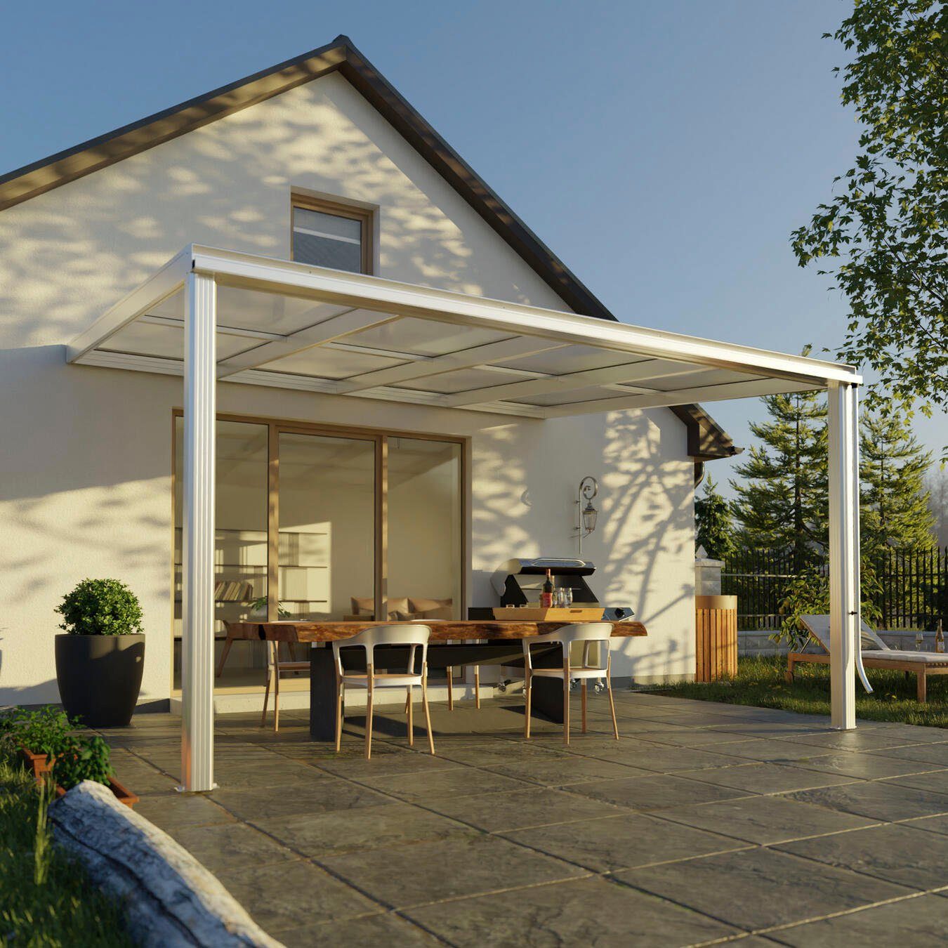 Beckmann Terrassendach Exklusiv Gr. 6, BxT: 407x321,7 cm, Bedachung Doppelstegplatten