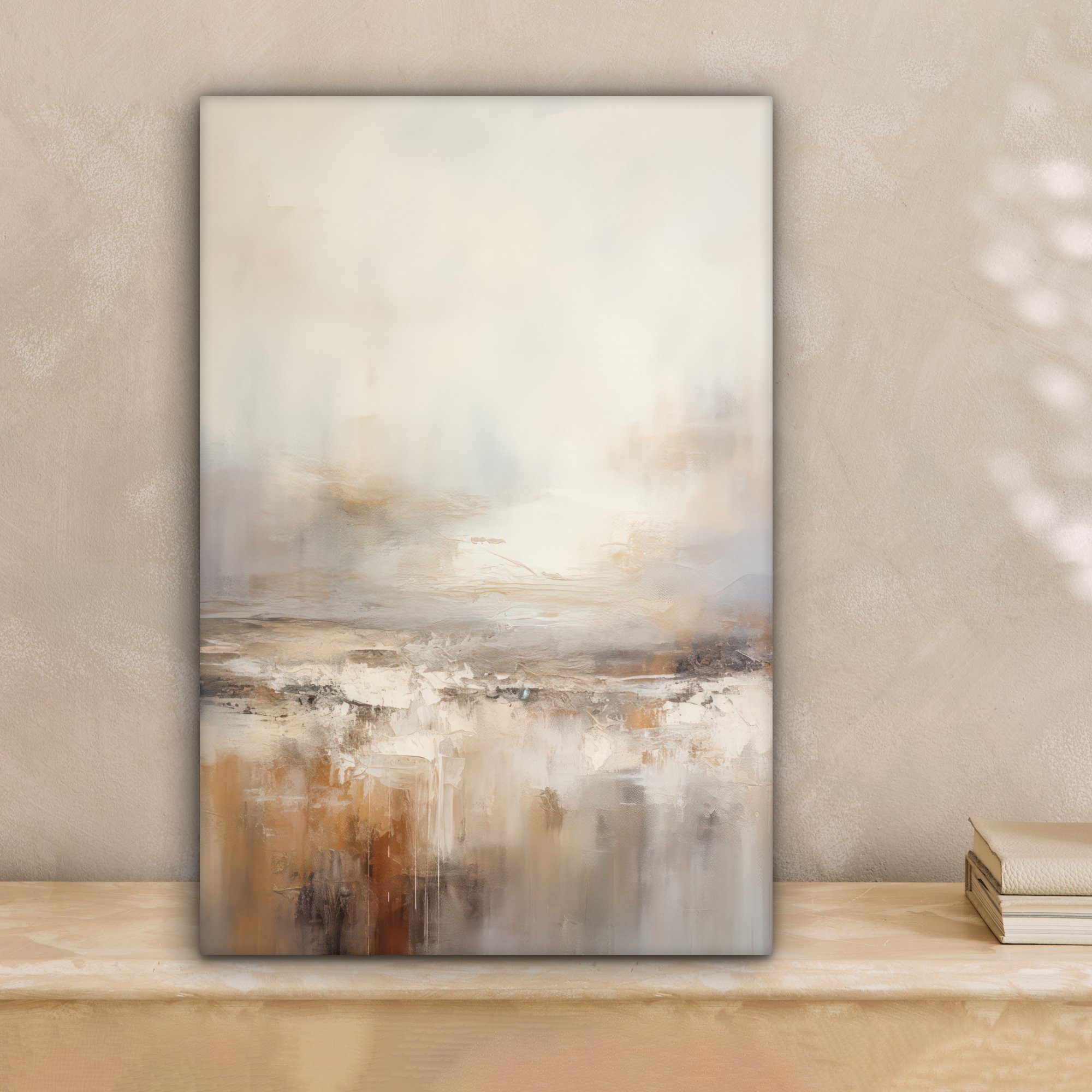 OneMillionCanvasses® Leinwandbild Kunst - Industriell - Grau - Braun - Abstrakt, Fotodruck (1 St), Schlafzimmer Deko Aesthetic, Bilder über Bett, 20x30 cm