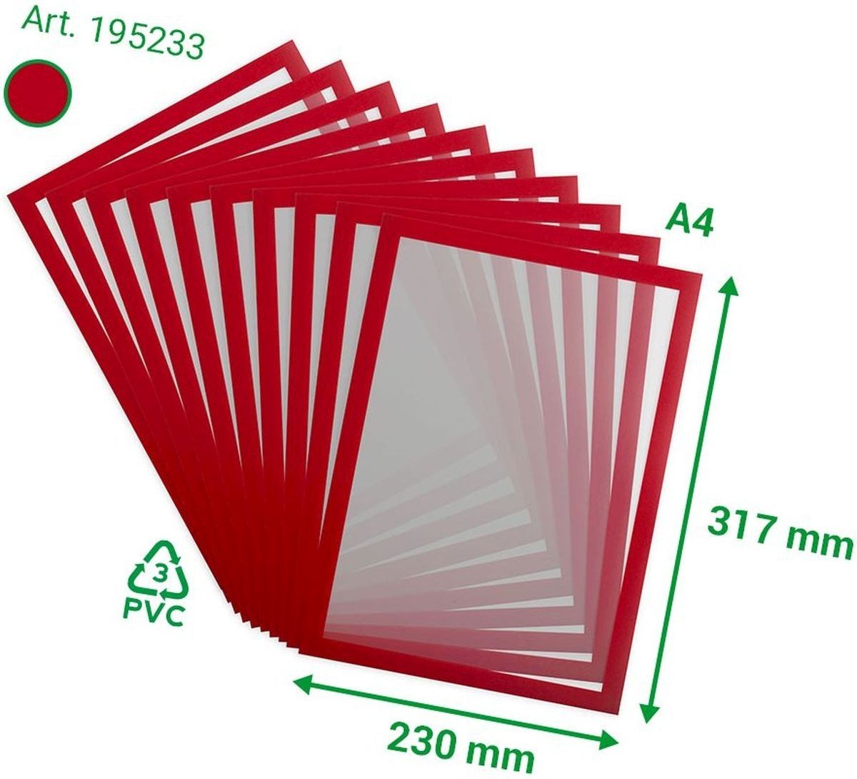 Tarifold Fächermappe Info-Rahmen Magneto Solo Pro 230x317mm VE=10 Stück rot