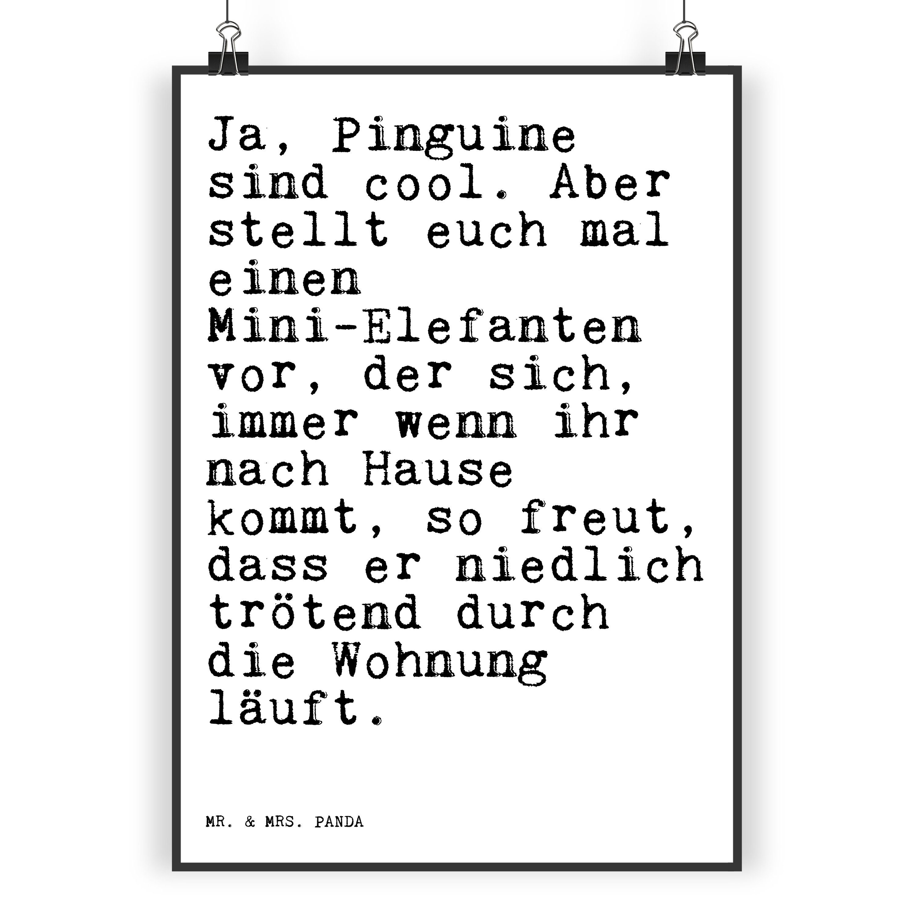 Mr. & Mrs. Panda Poster »Ja, Pinguine sind cool.... Weiß Geschenk