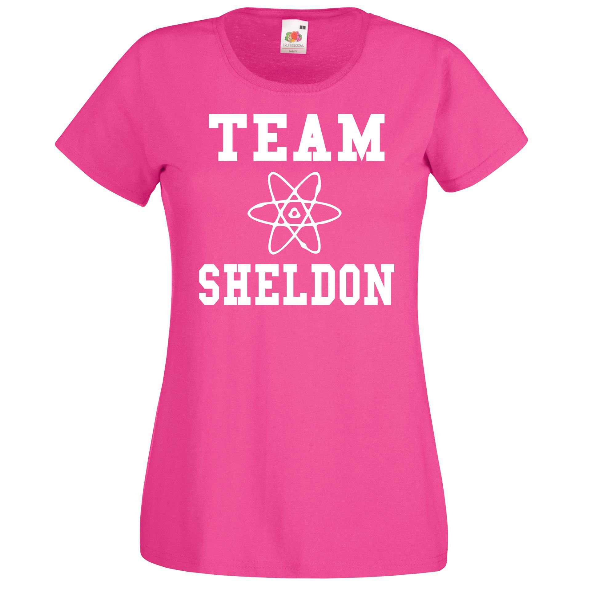 Youth Designz T-Shirt Team Motiv mit Damen trendigem Sheldon Fuchsia T-Shirt