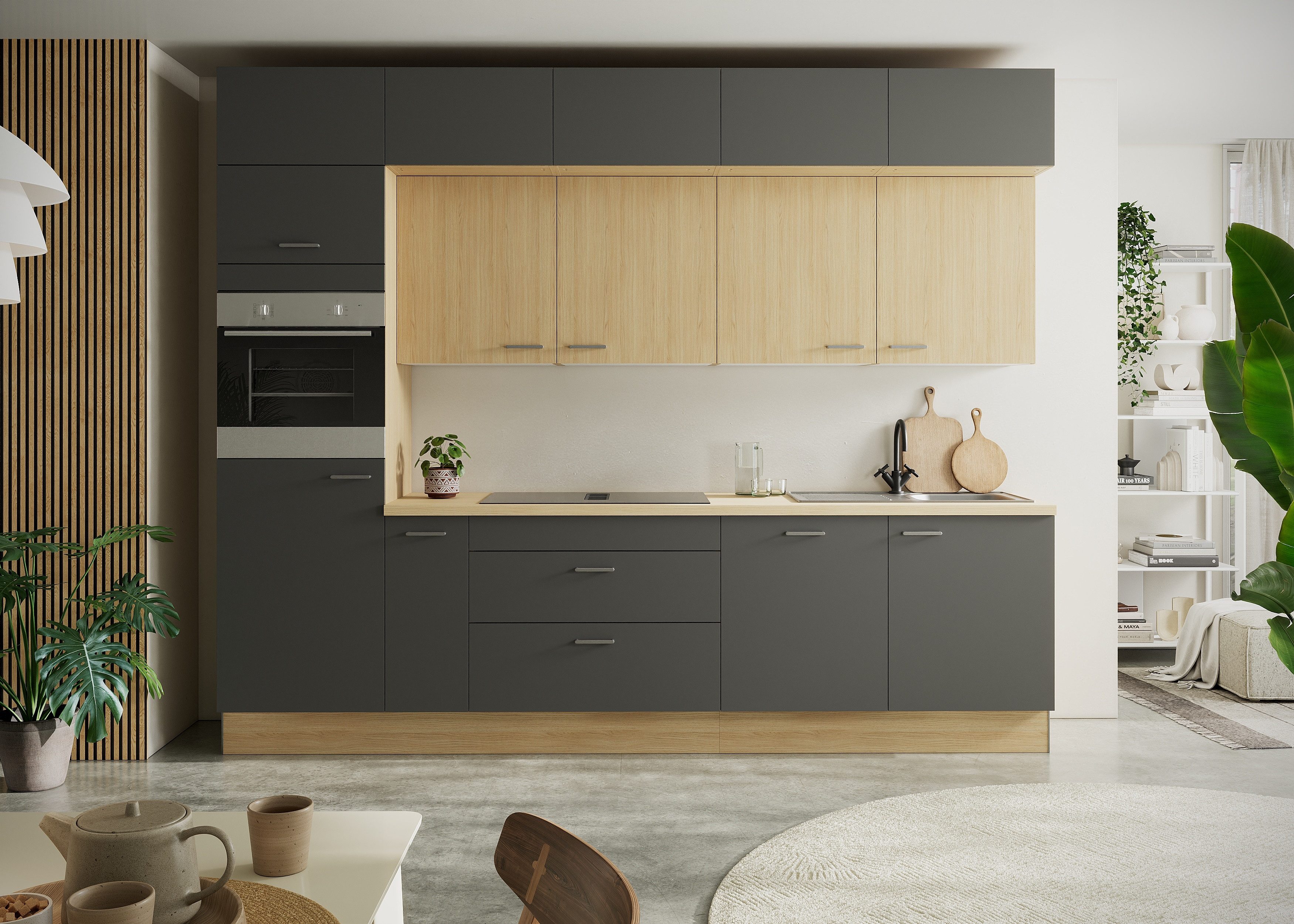 KOCHSTATION Küchenzeile KS-Lucy, Breite 300 cm, Soft-Close, inkl. Zubehör, wahlweise mit E-Geräten