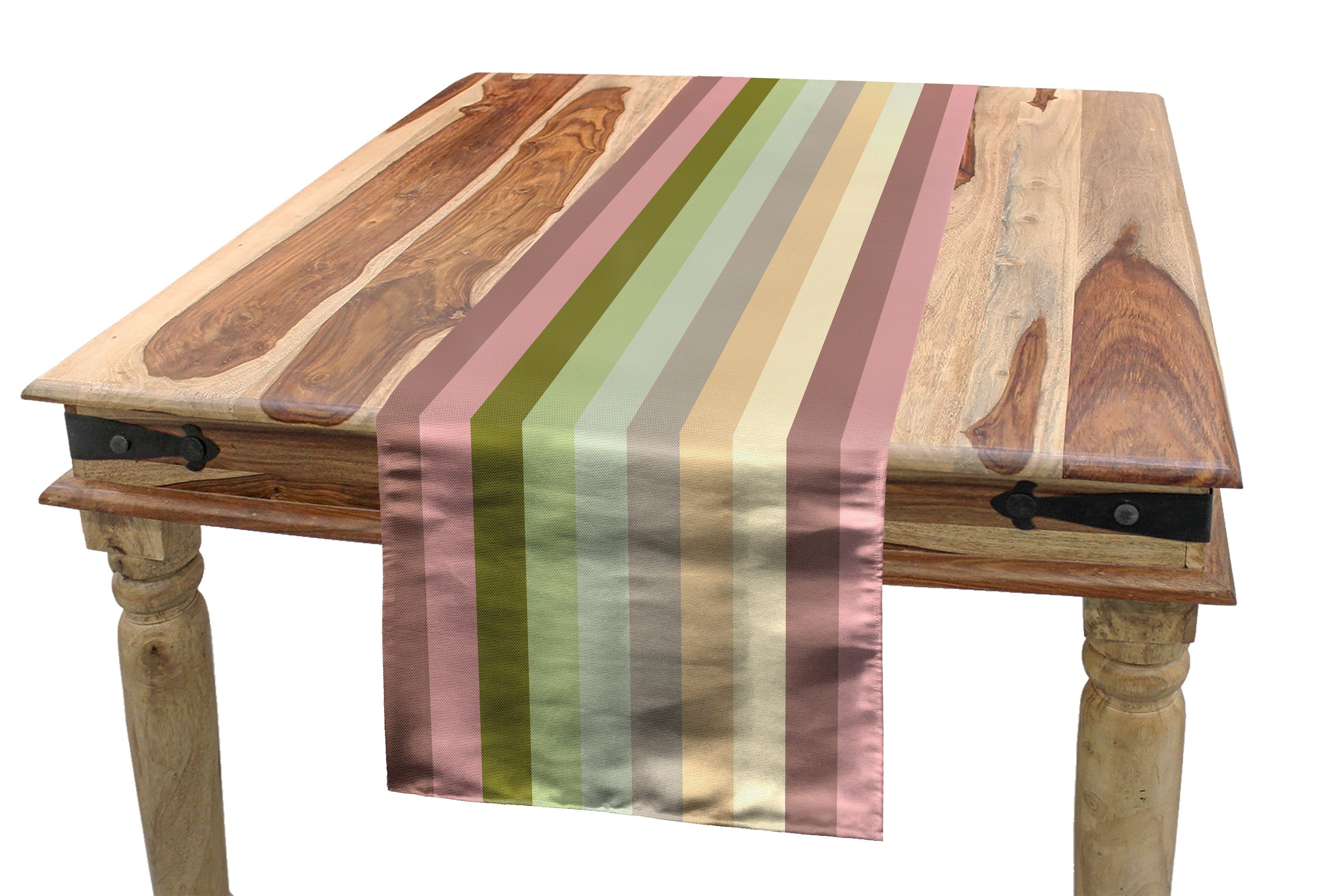 Abakuhaus Tischläufer Esszimmer Küche Rechteckiger Dekorativer Tischläufer, Streifen Pastellfarbig Bands
