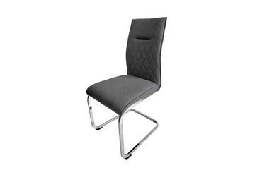 byLIVING Freischwinger BELLA (2er-Set), Webstoff Grau, Gestell Metall verchromt, B 48, H 88, T 62 cm