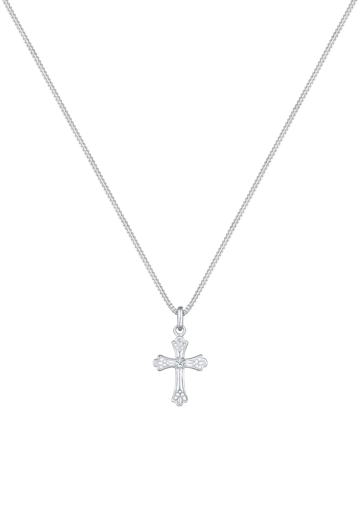Elli DIAMONDS Kette mit Anhänger Kreuz Diamant Antik (0.036 ct) 925 Sterlin günstig online kaufen